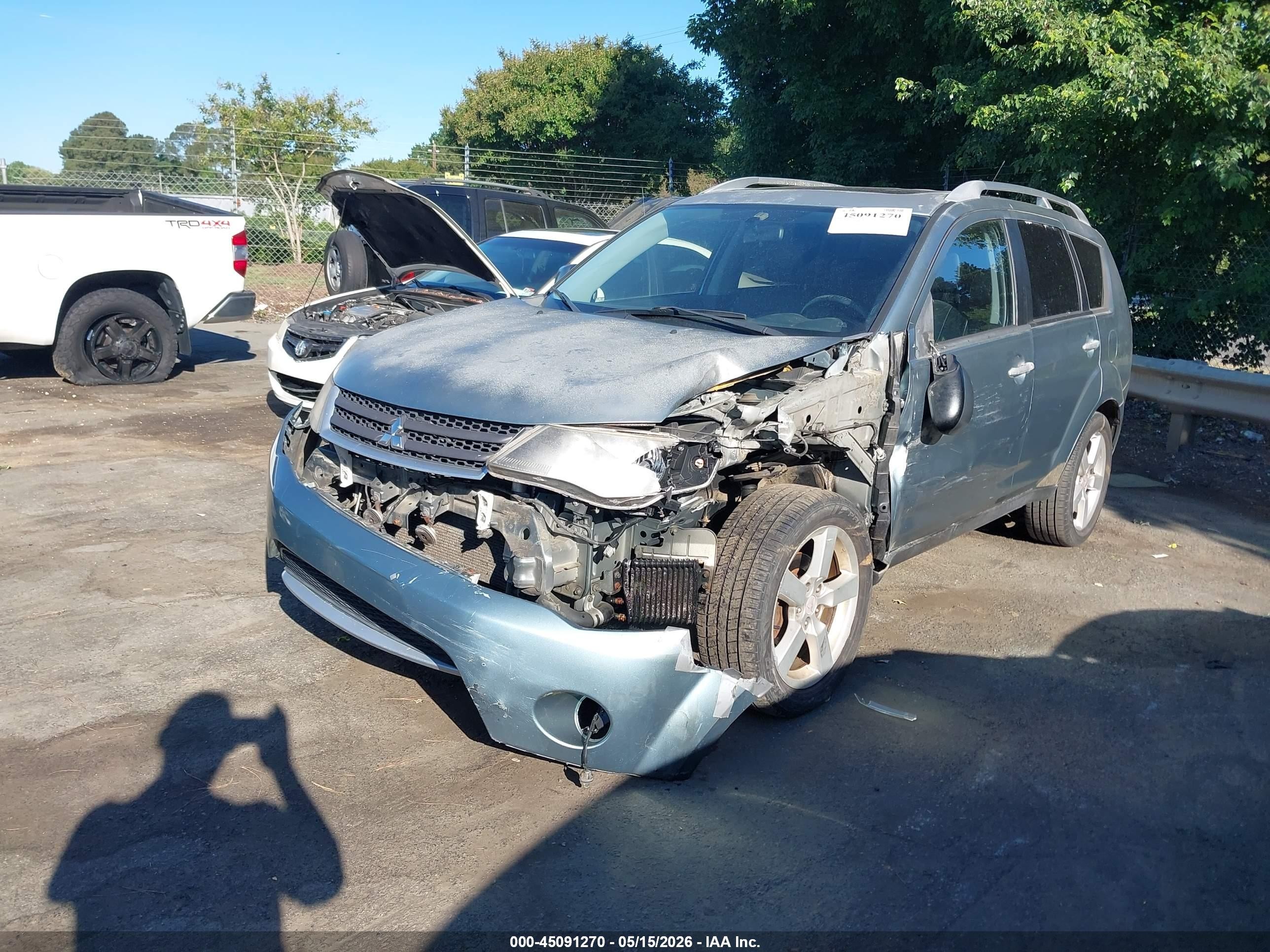 2007 Mitsubishi Outlander Xls Light Blue vin: JA4MS41X57U002936