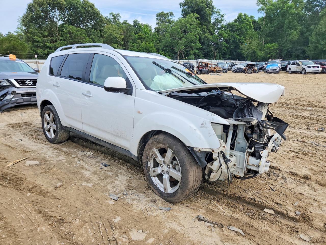 2007 Mitsubishi Outlander Xls White vin: JA4MS41X57Z007041
