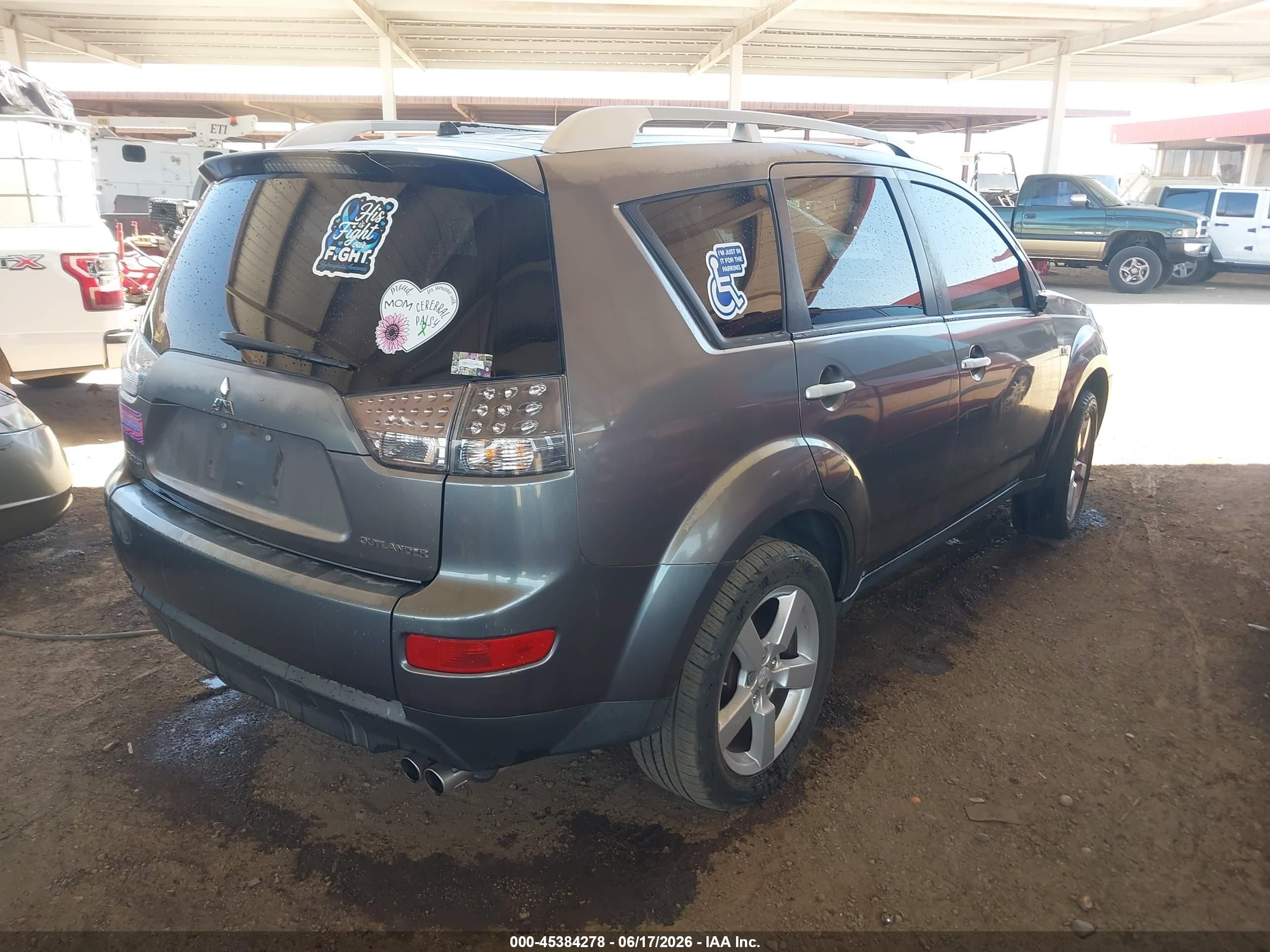2007 Mitsubishi Outlander Xls Gray vin: JA4MS41X87U004471