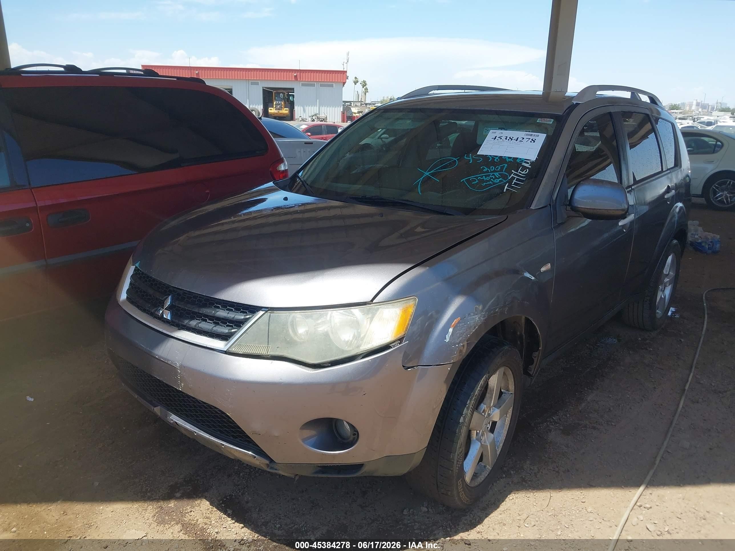2007 Mitsubishi Outlander Xls Gray vin: JA4MS41X87U004471
