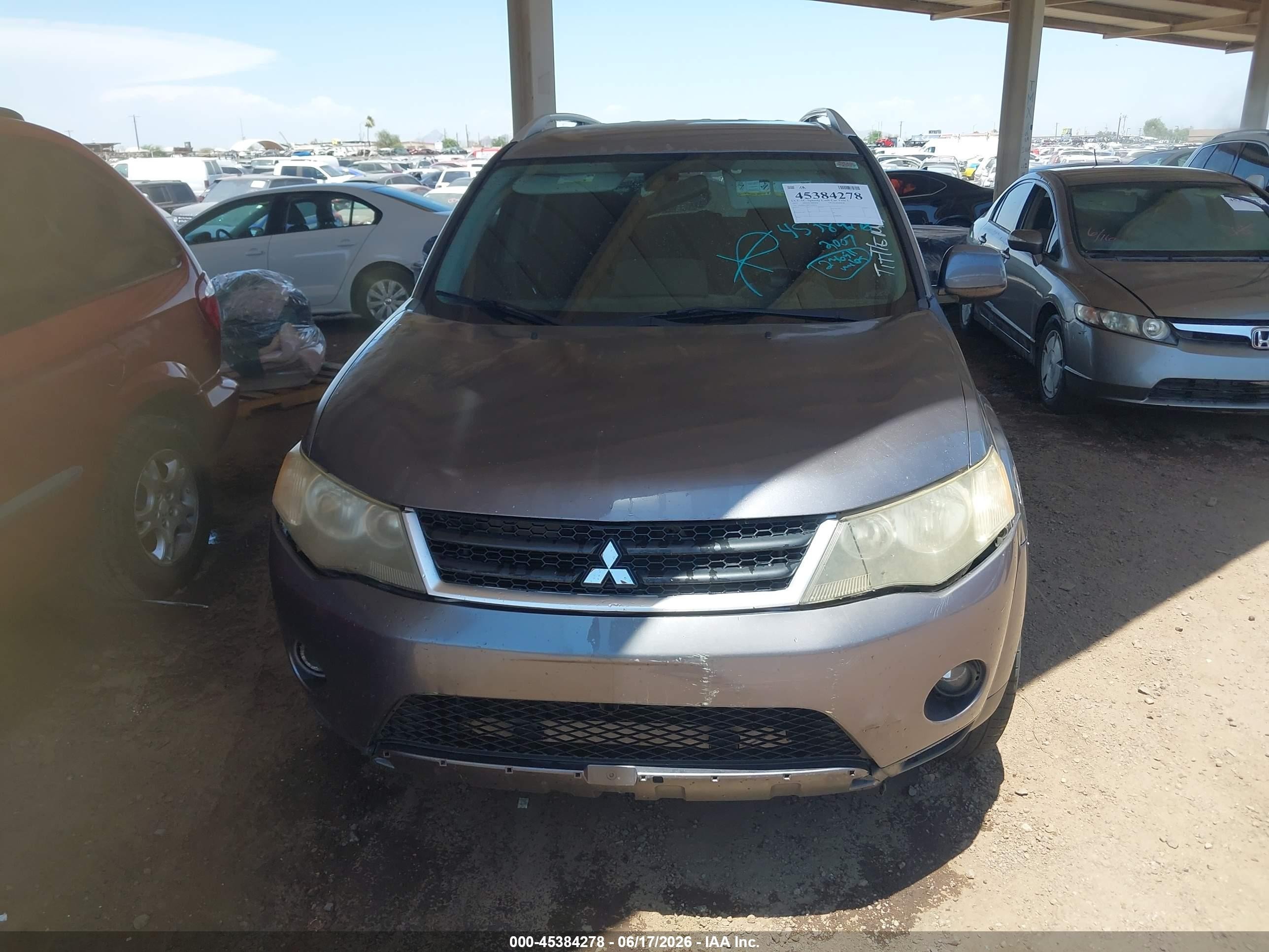 2007 Mitsubishi Outlander Xls Gray vin: JA4MS41X87U004471