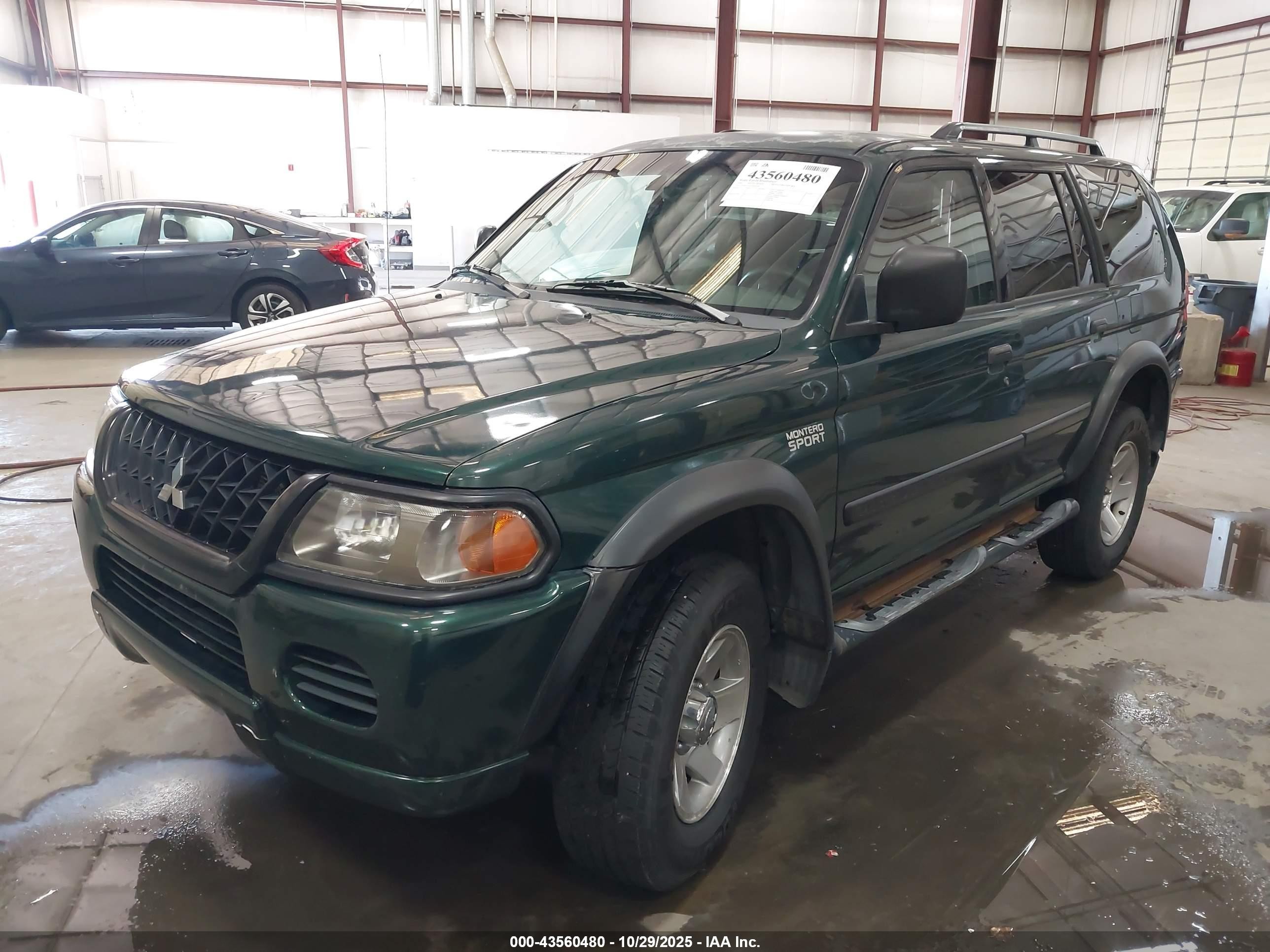 2002 Mitsubishi Montero Sport Es/ls Зеленый vin: JA4MT21H52J049338