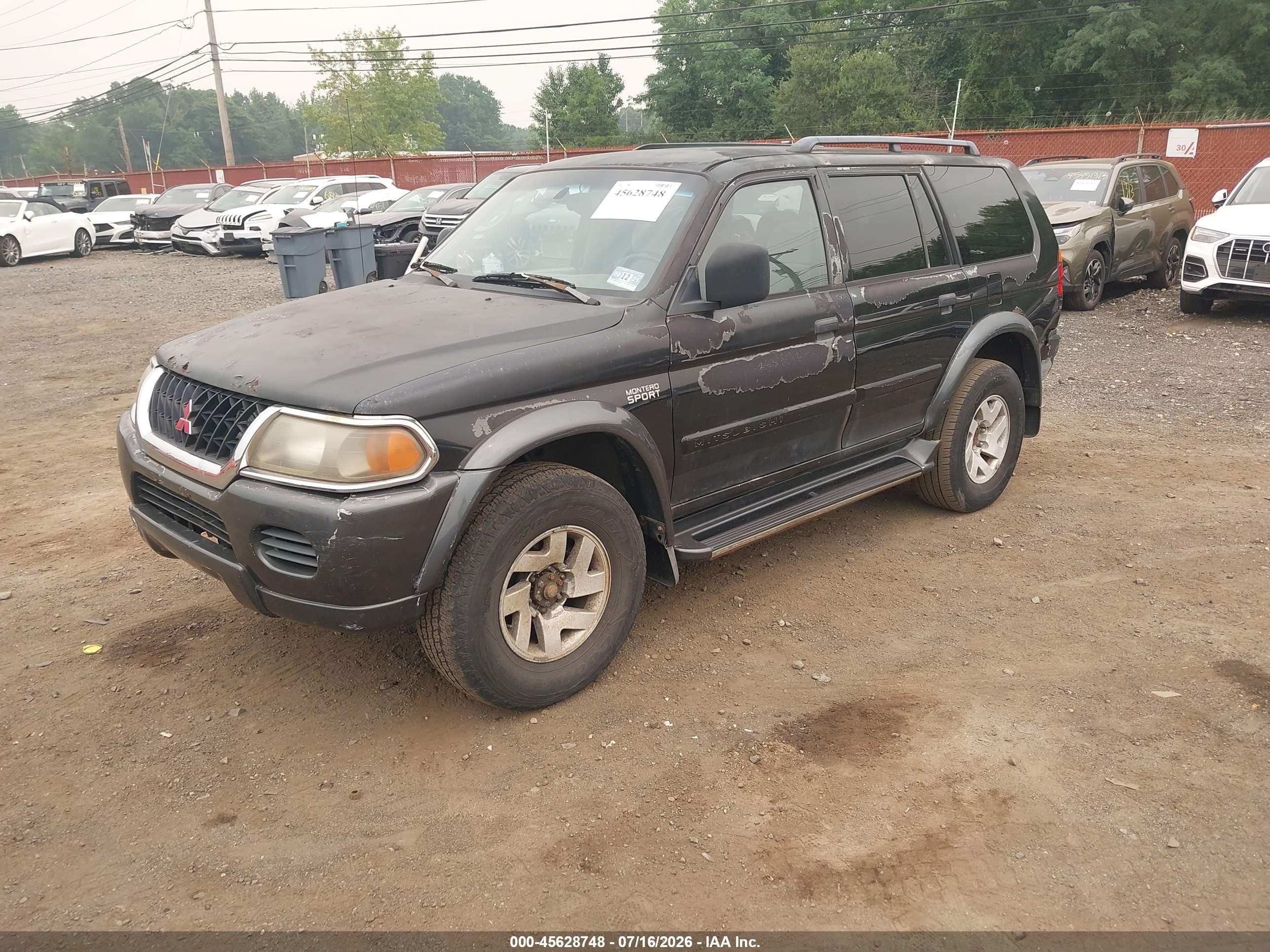 2001 Mitsubishi Montero Sport Xls Black vin: JA4MT31H71P001504