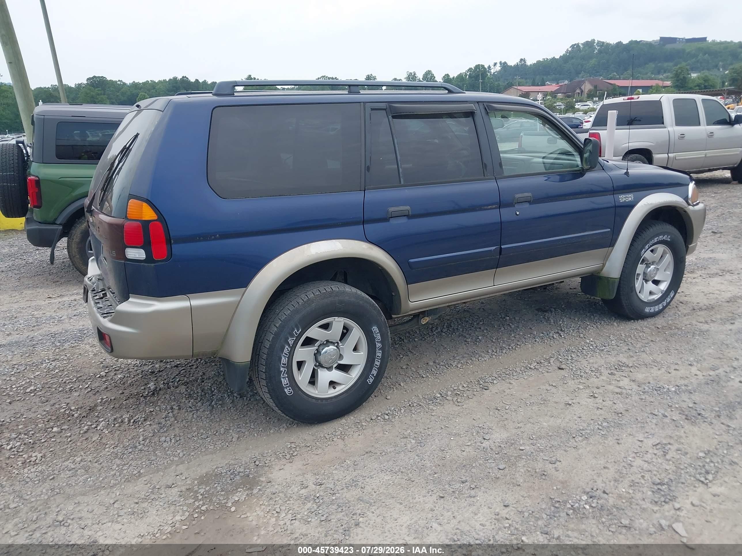 2001 Mitsubishi Montero Sport Xls Синий vin: JA4MT31H71P025768
