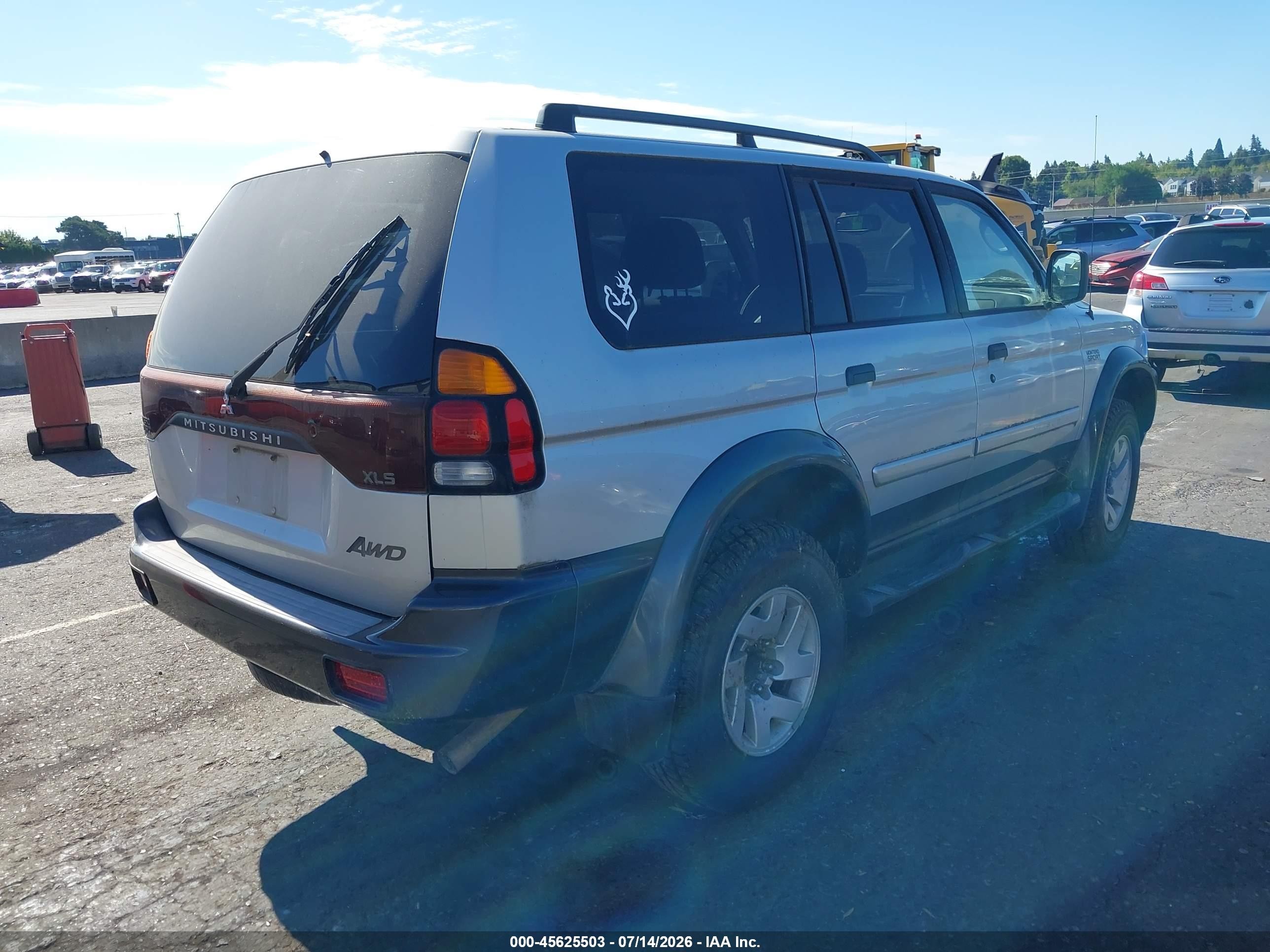 2002 Mitsubishi Montero Sport Xls Gray vin: JA4MT31R32J057520