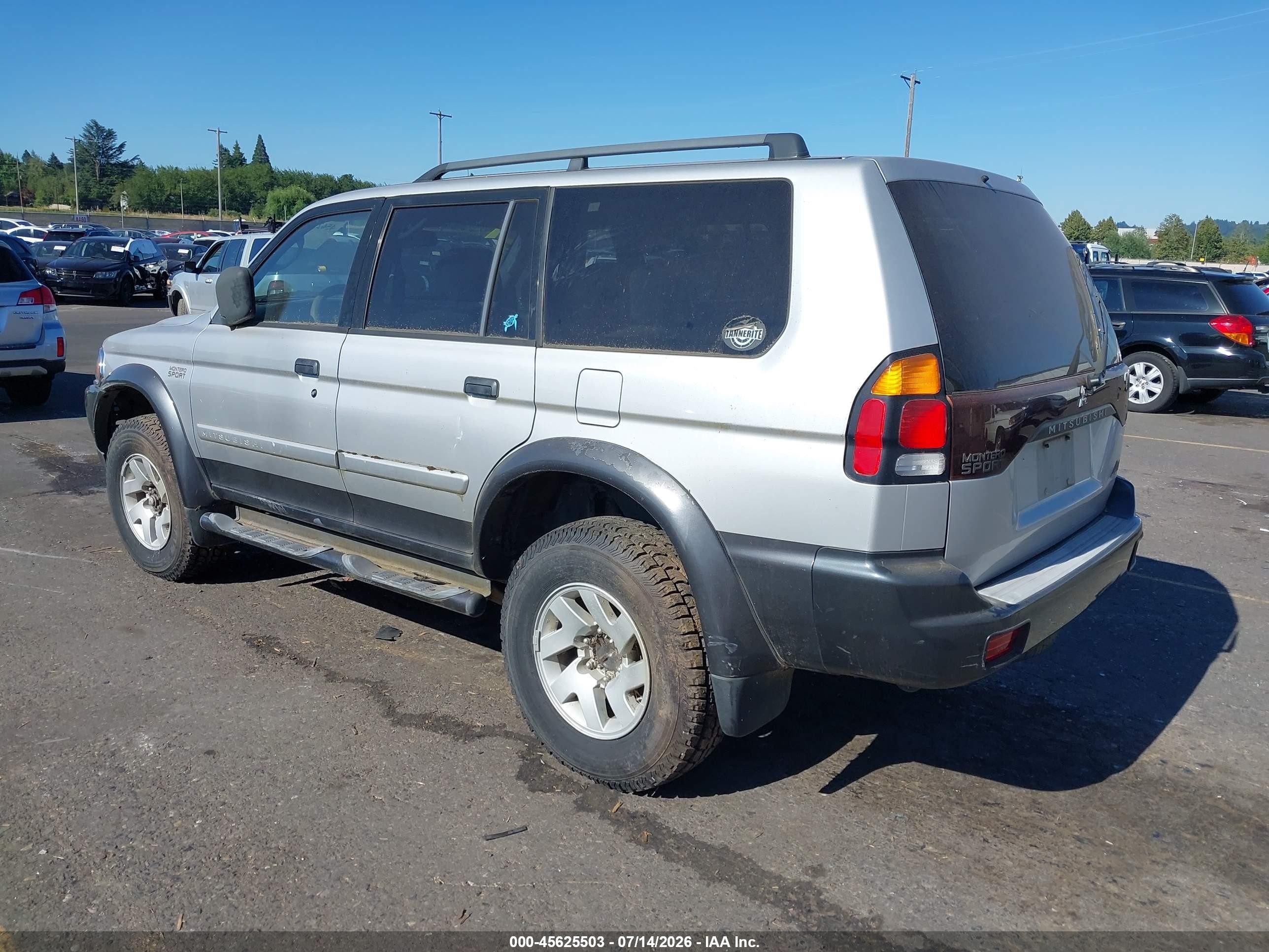 2002 Mitsubishi Montero Sport Xls Gray vin: JA4MT31R32J057520