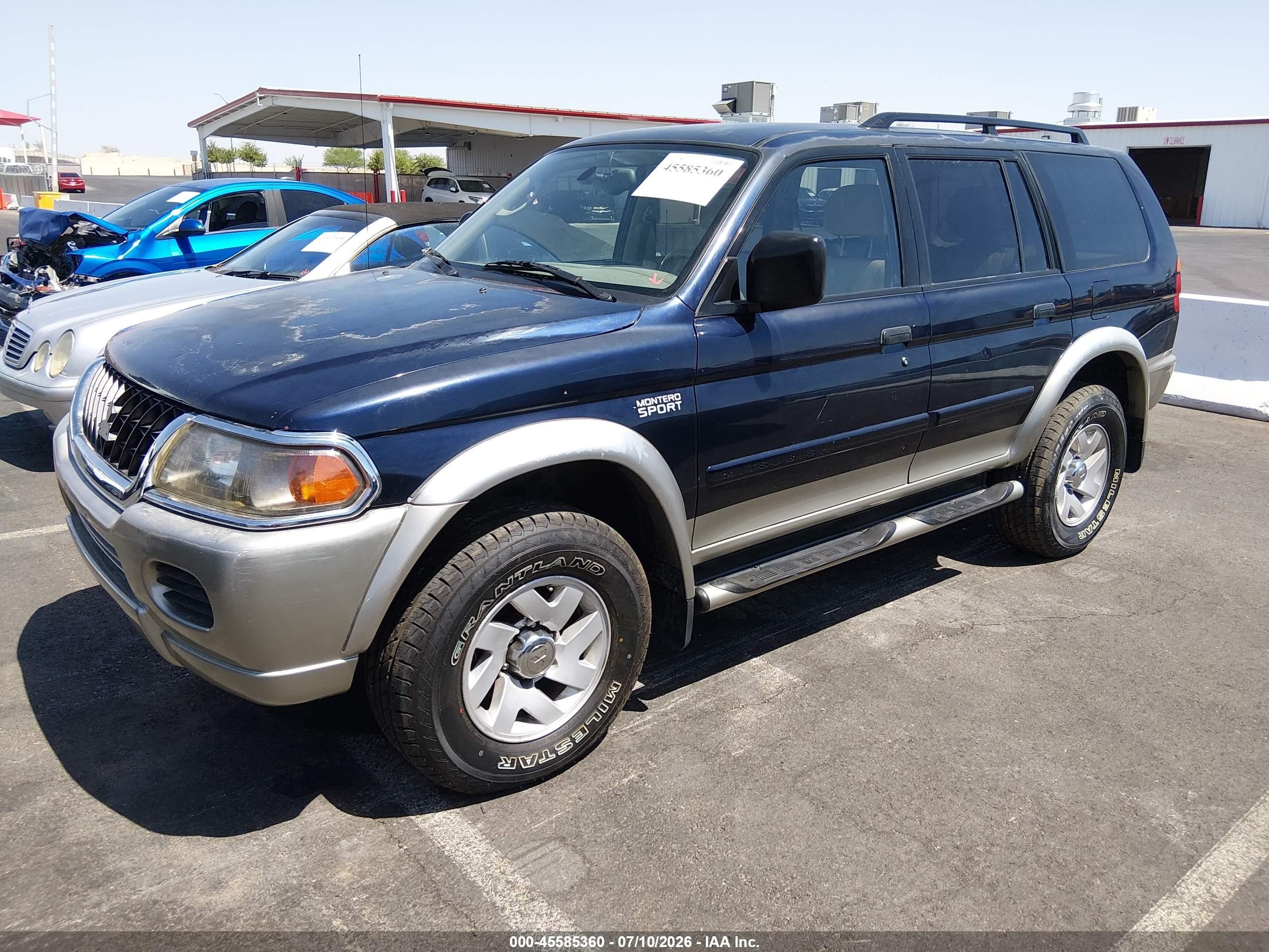 2002 Mitsubishi Montero Sport Xls Blue vin: JA4MT31R52J045899
