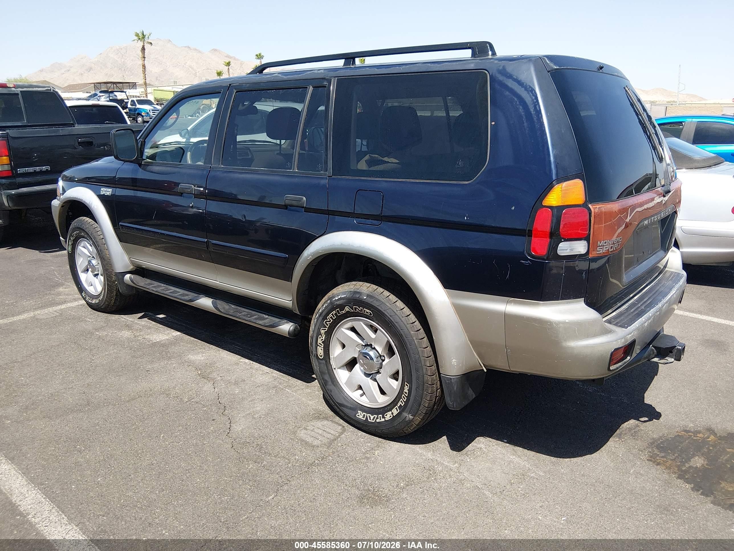 2002 Mitsubishi Montero Sport Xls Blue vin: JA4MT31R52J045899