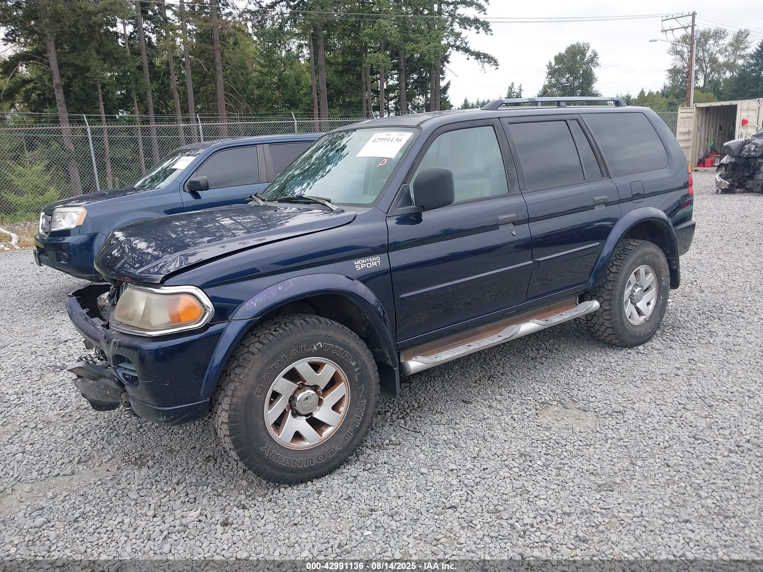 2002 Mitsubishi Montero Sport Xls Синий vin: JA4MT31RX2J035708