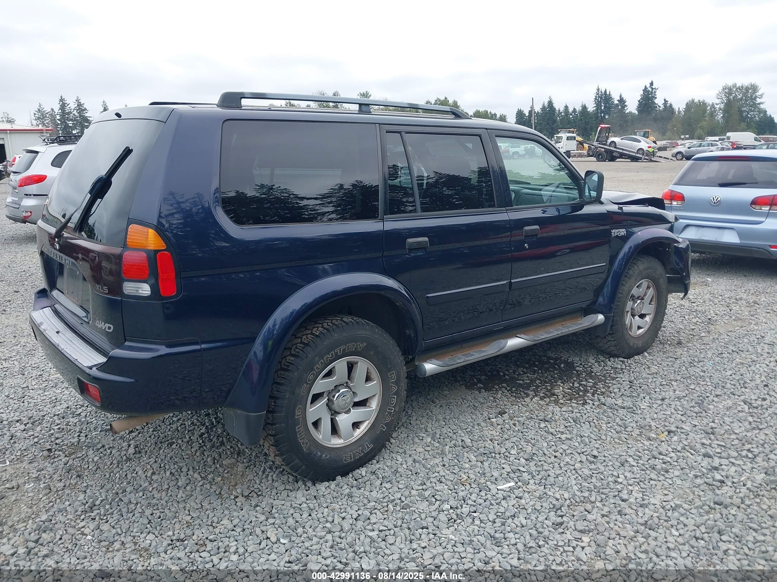 2002 Mitsubishi Montero Sport Xls Синий vin: JA4MT31RX2J035708