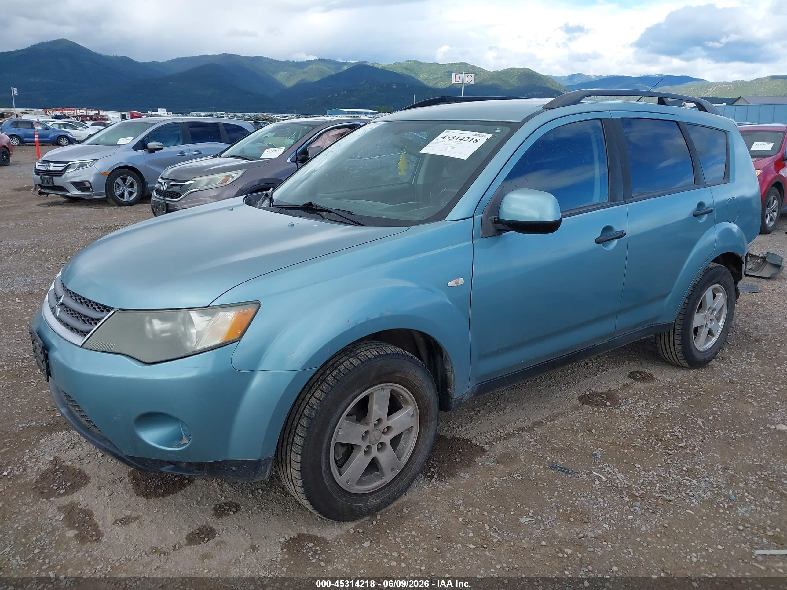 2007 Mitsubishi Outlander Ls Синий vin: JA4MT31X07U006481