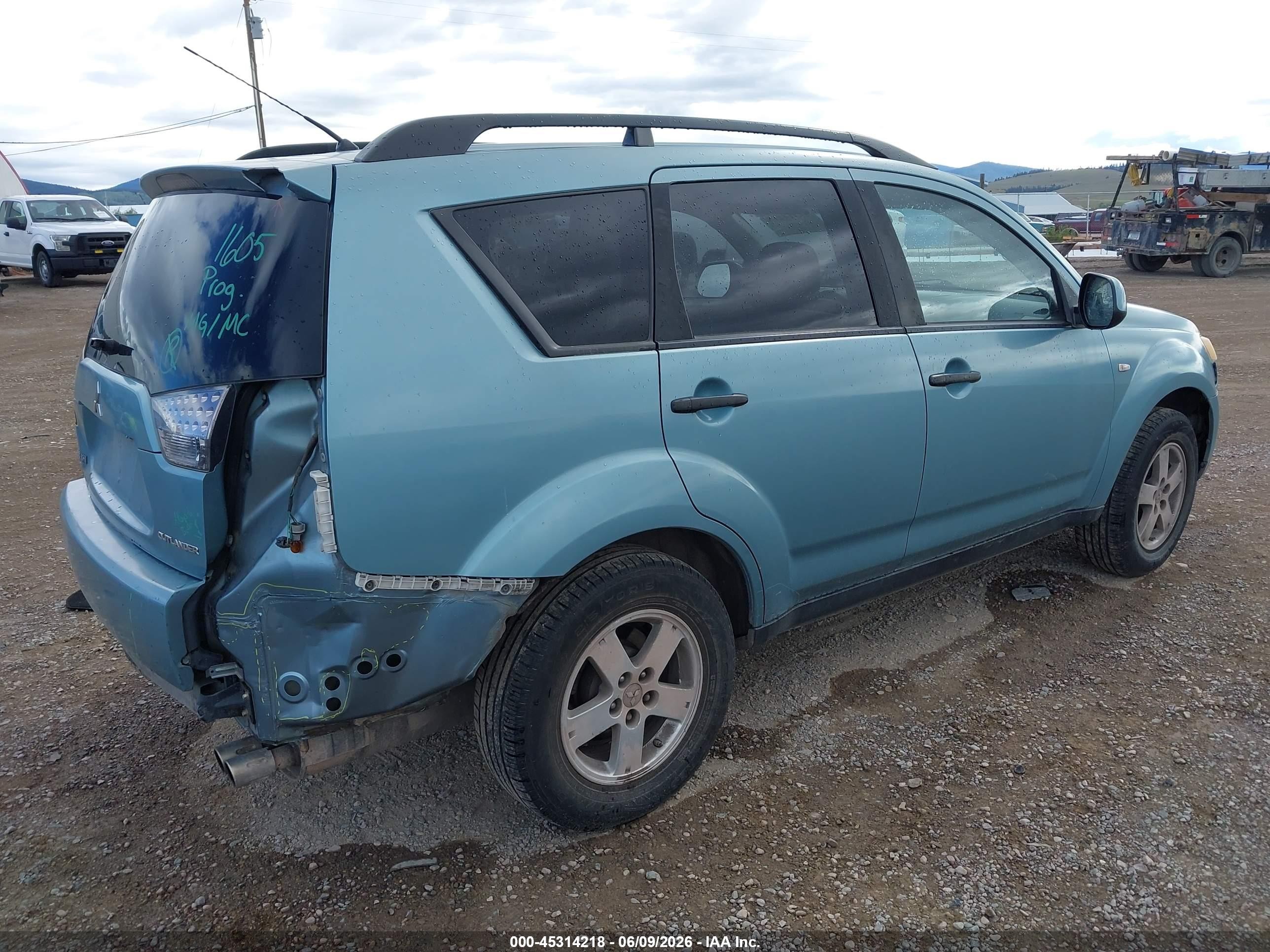 2007 Mitsubishi Outlander Ls Синий vin: JA4MT31X07U006481