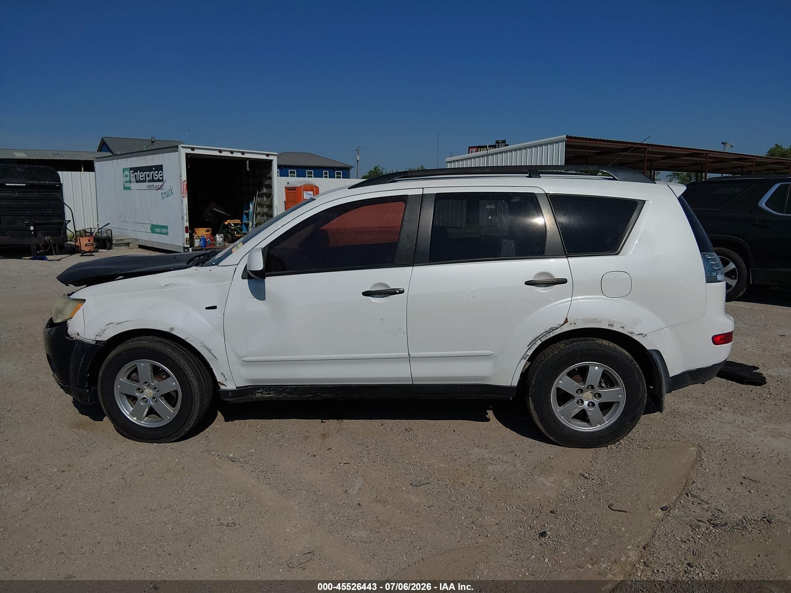 2007 Mitsubishi Outlander Ls White vin: JA4MT31X47Z001626