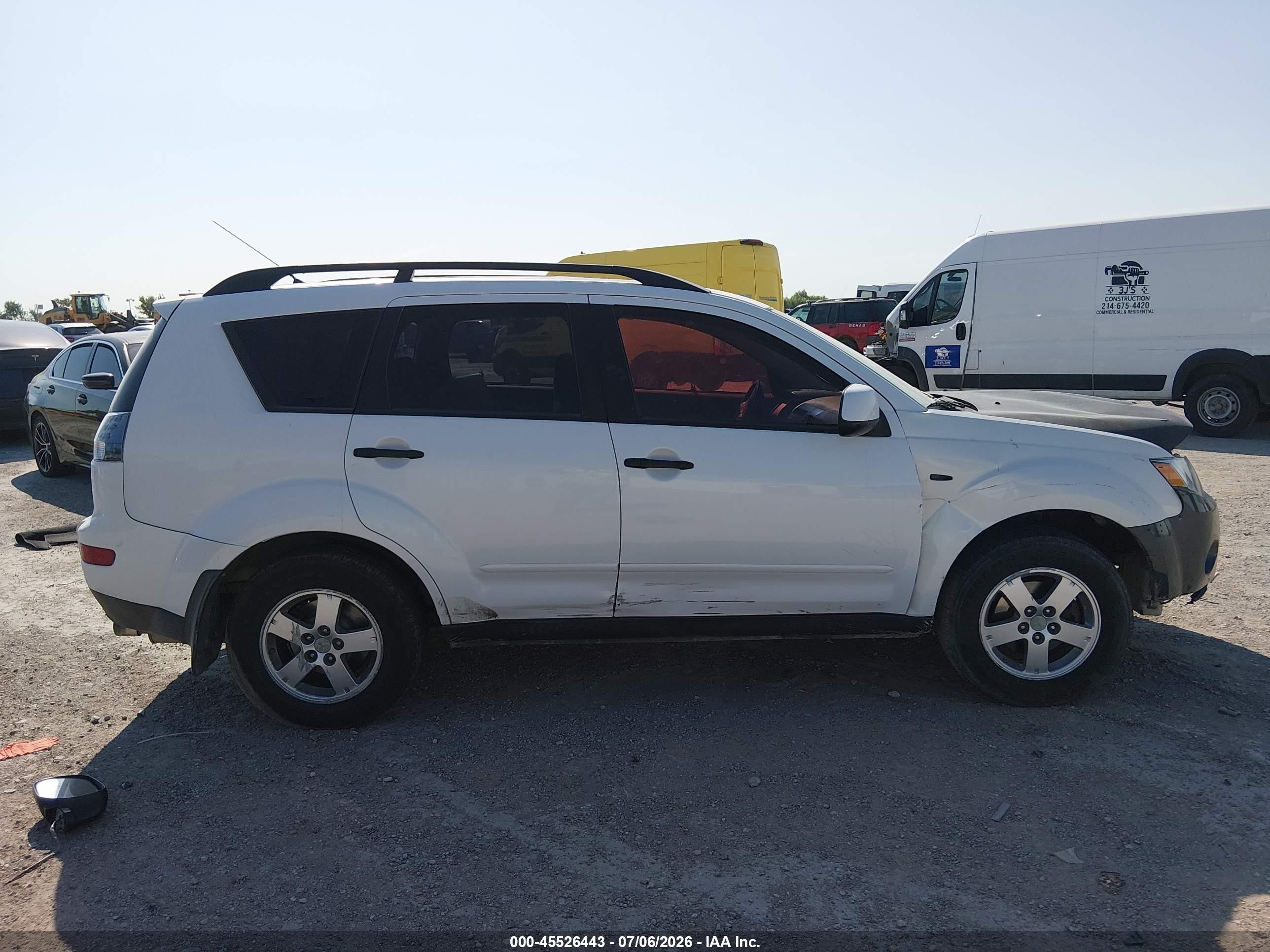 2007 Mitsubishi Outlander Ls White vin: JA4MT31X47Z001626