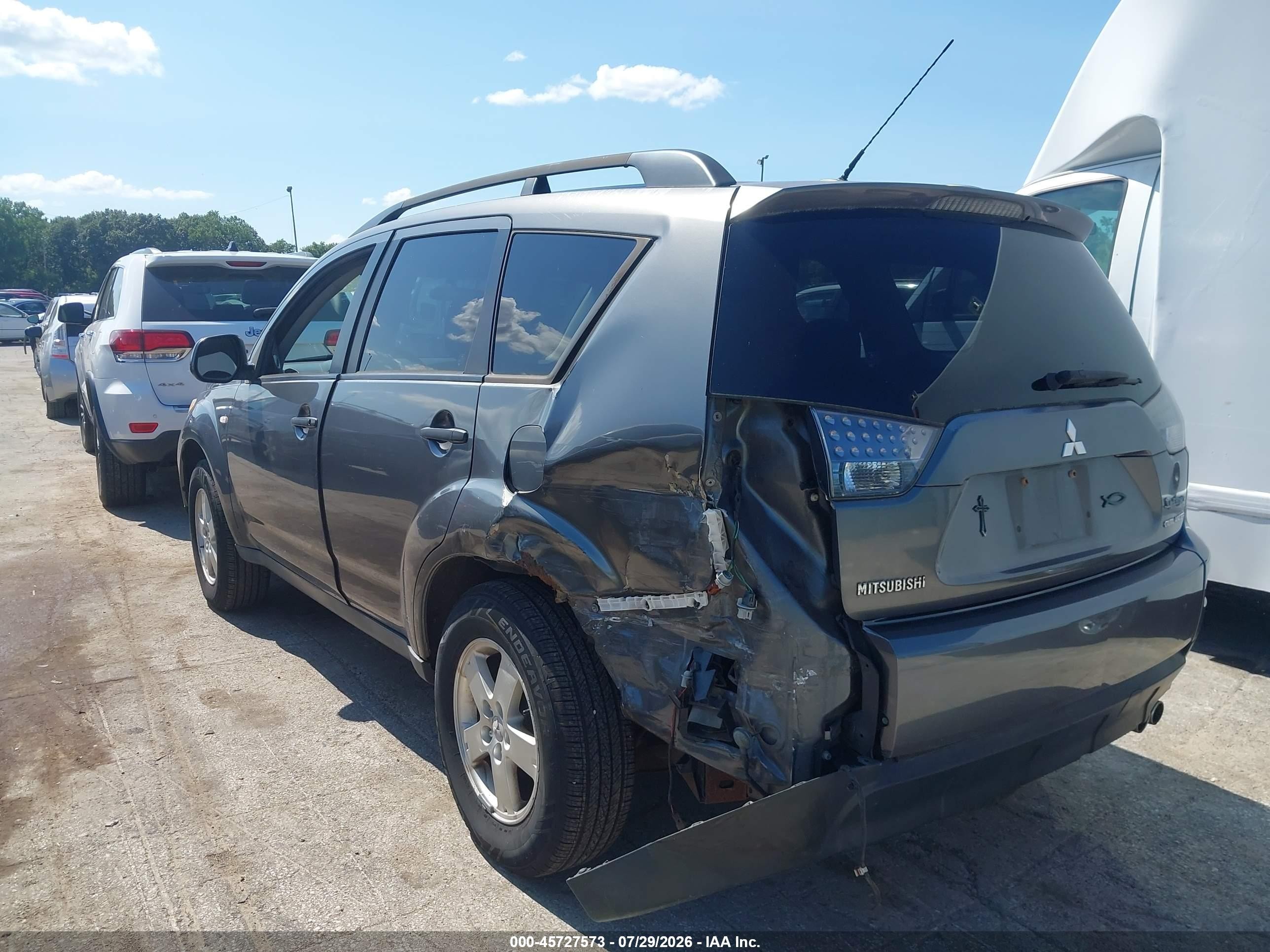 2007 Mitsubishi Outlander Ls Gray vin: JA4MT31X67U005772