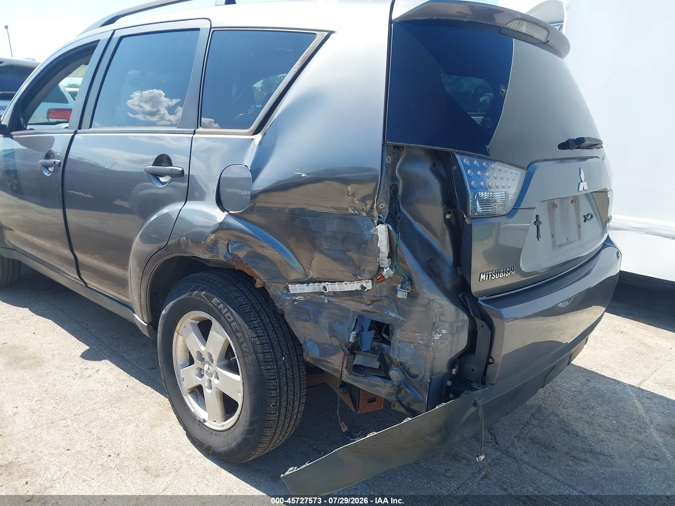 2007 Mitsubishi Outlander Ls Gray vin: JA4MT31X67U005772