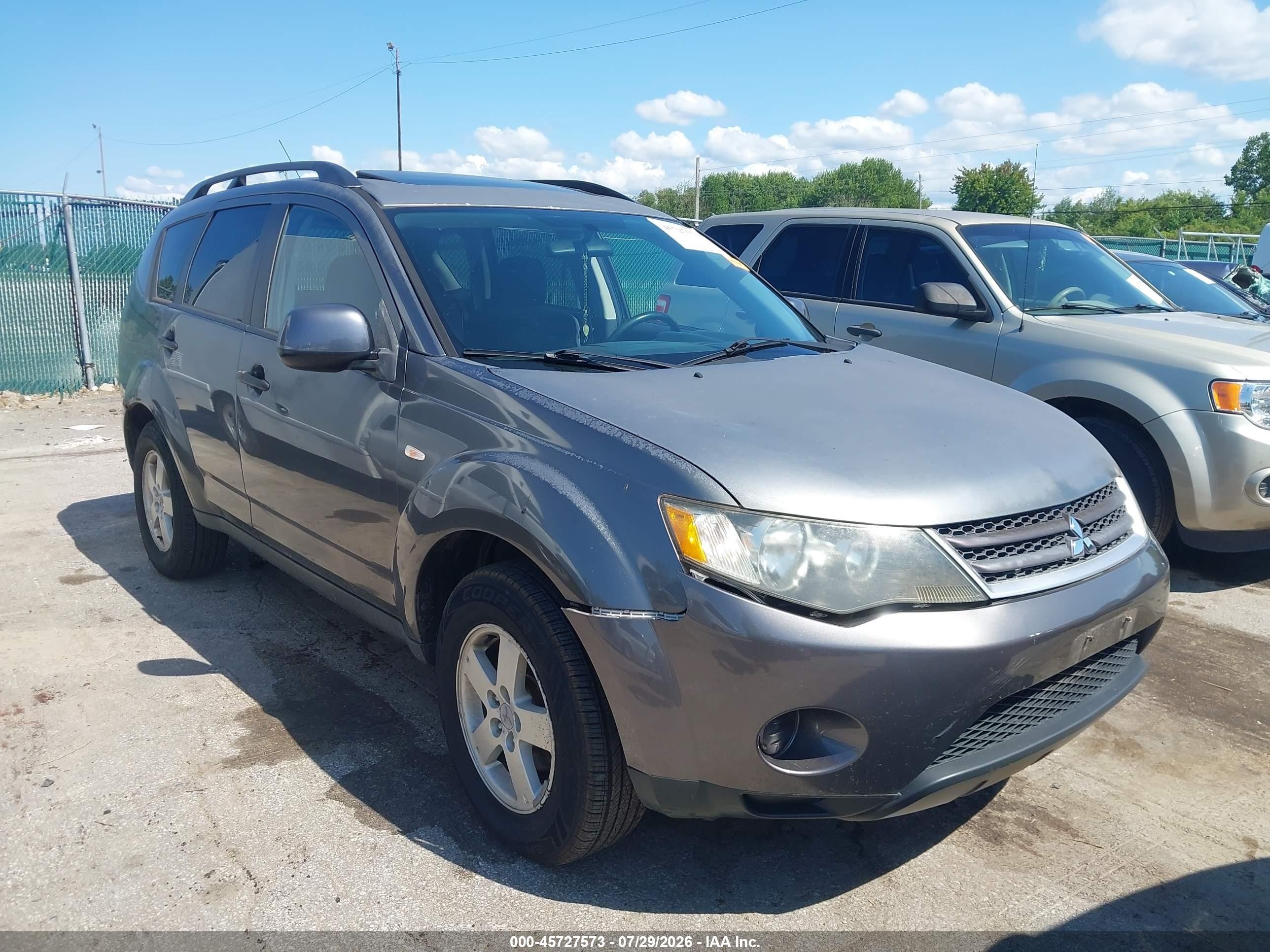 2007 Mitsubishi Outlander Ls Gray vin: JA4MT31X67U005772