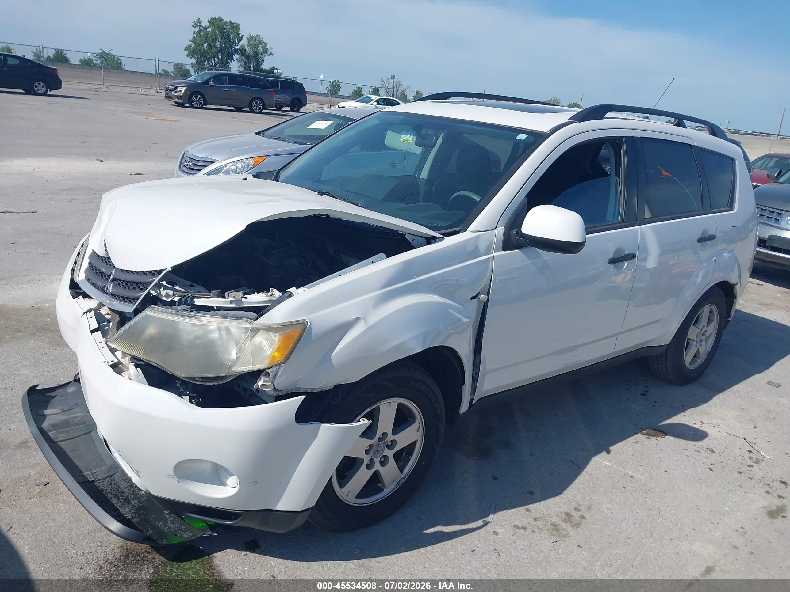 2007 Mitsubishi Outlander Ls White vin: JA4MT31X77Z015701
