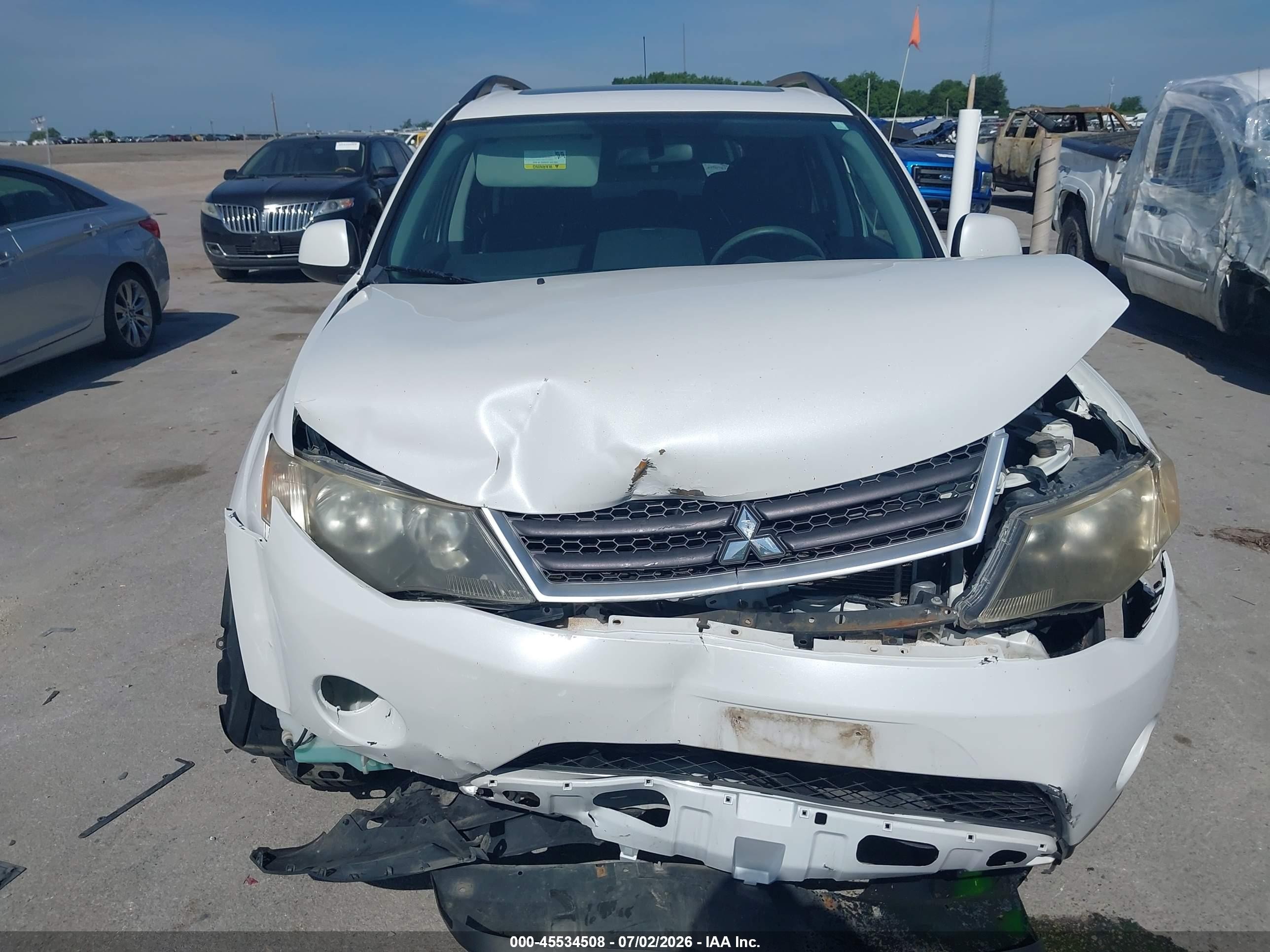 2007 Mitsubishi Outlander Ls White vin: JA4MT31X77Z015701