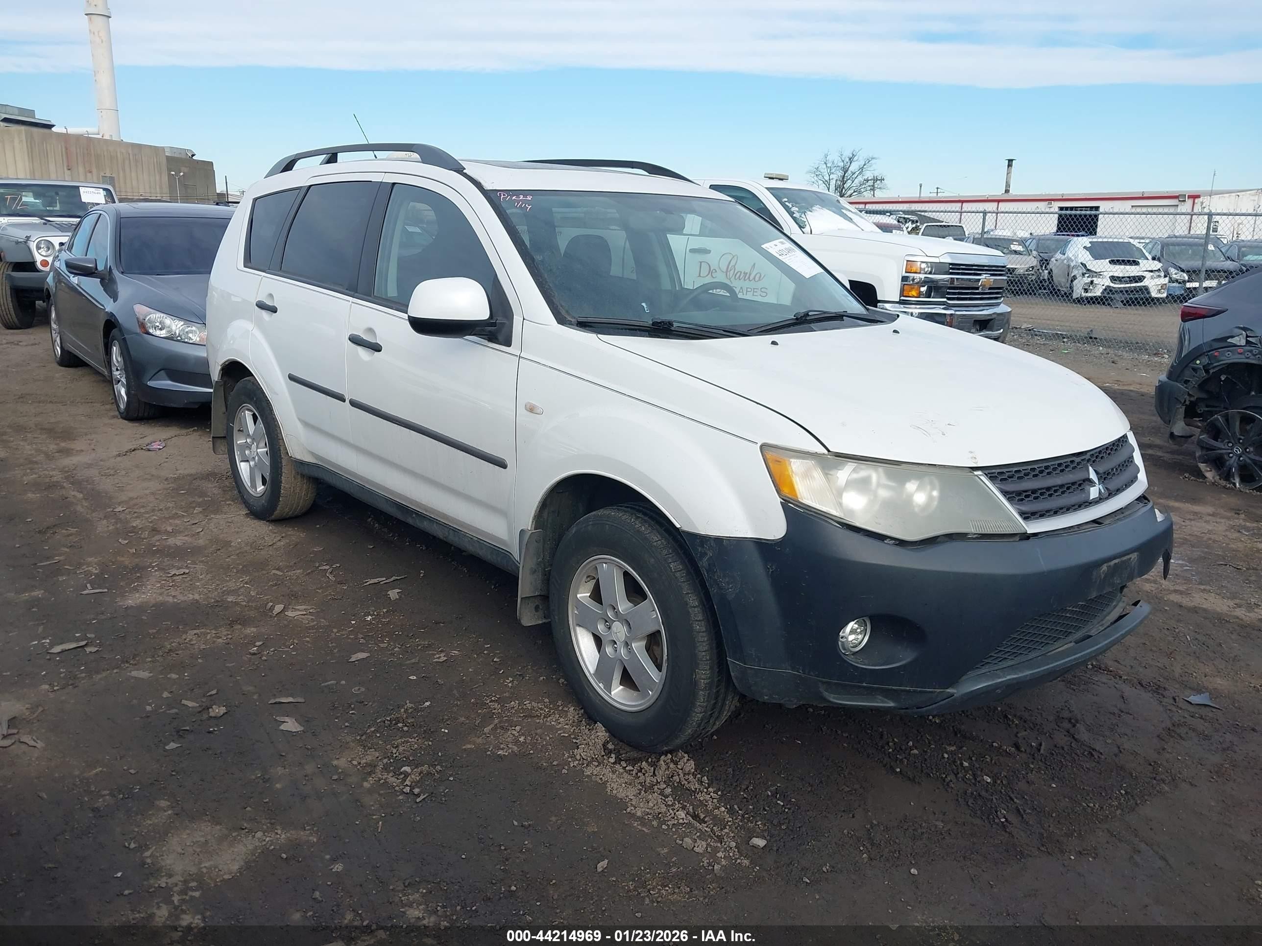 2007 Mitsubishi Outlander Ls White vin: JA4MT31X97Z004697