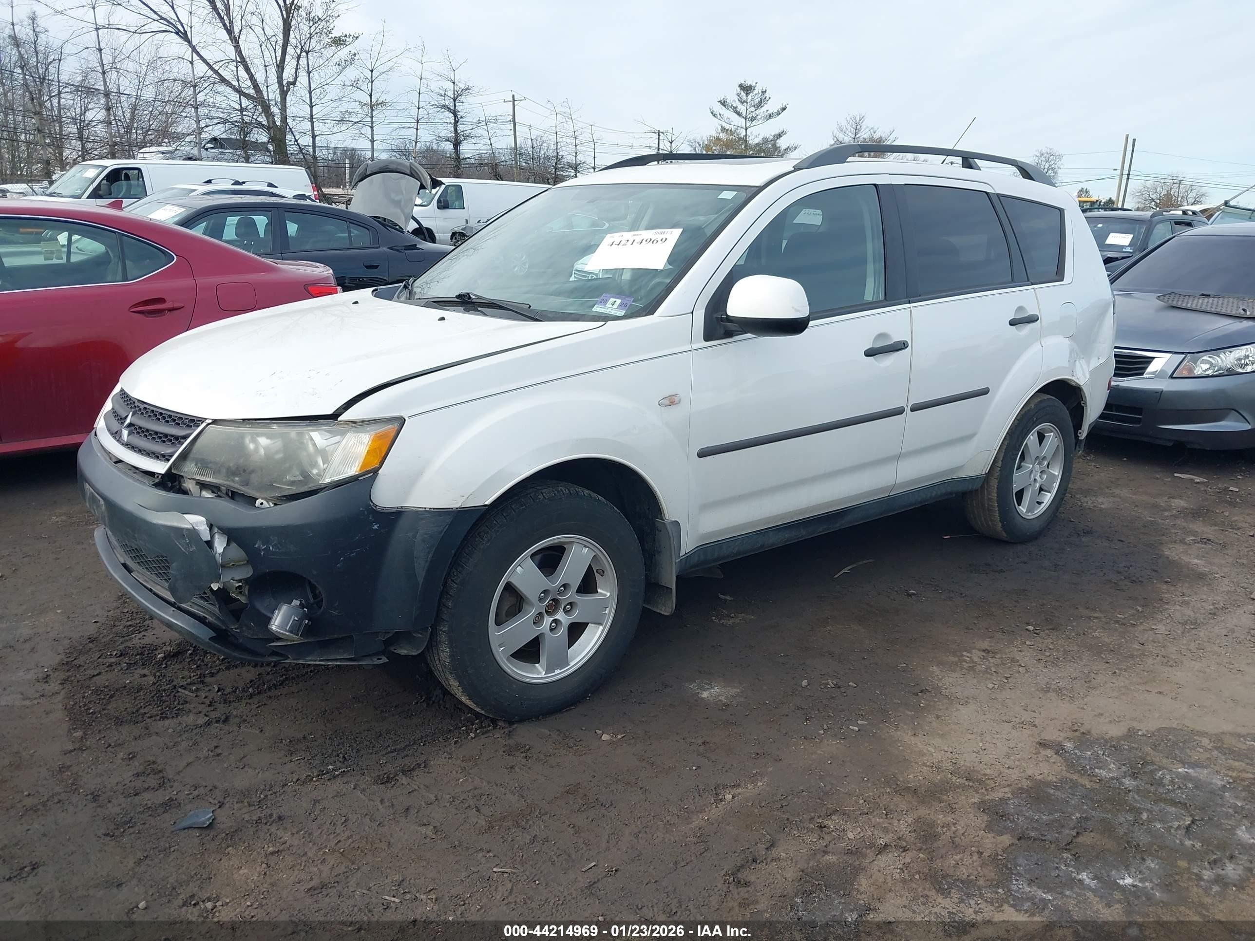 2007 Mitsubishi Outlander Ls White vin: JA4MT31X97Z004697
