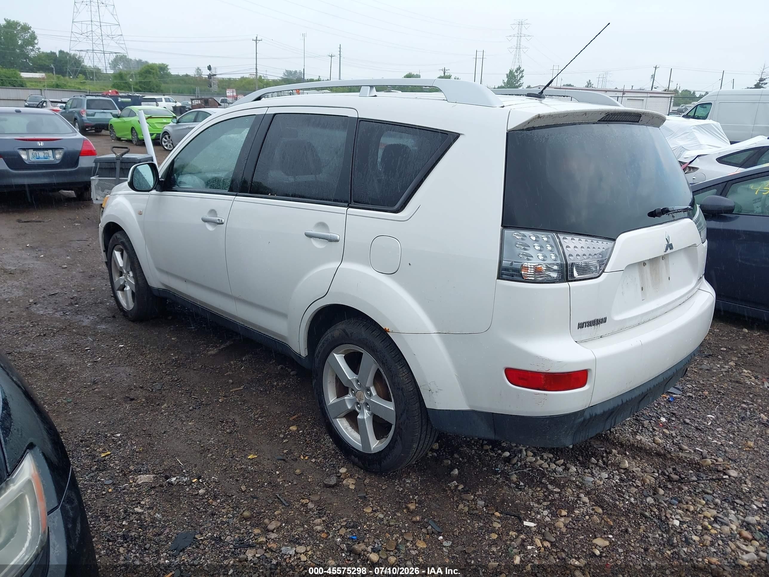 2007 Mitsubishi Outlander Xls White vin: JA4MT41X97Z010635