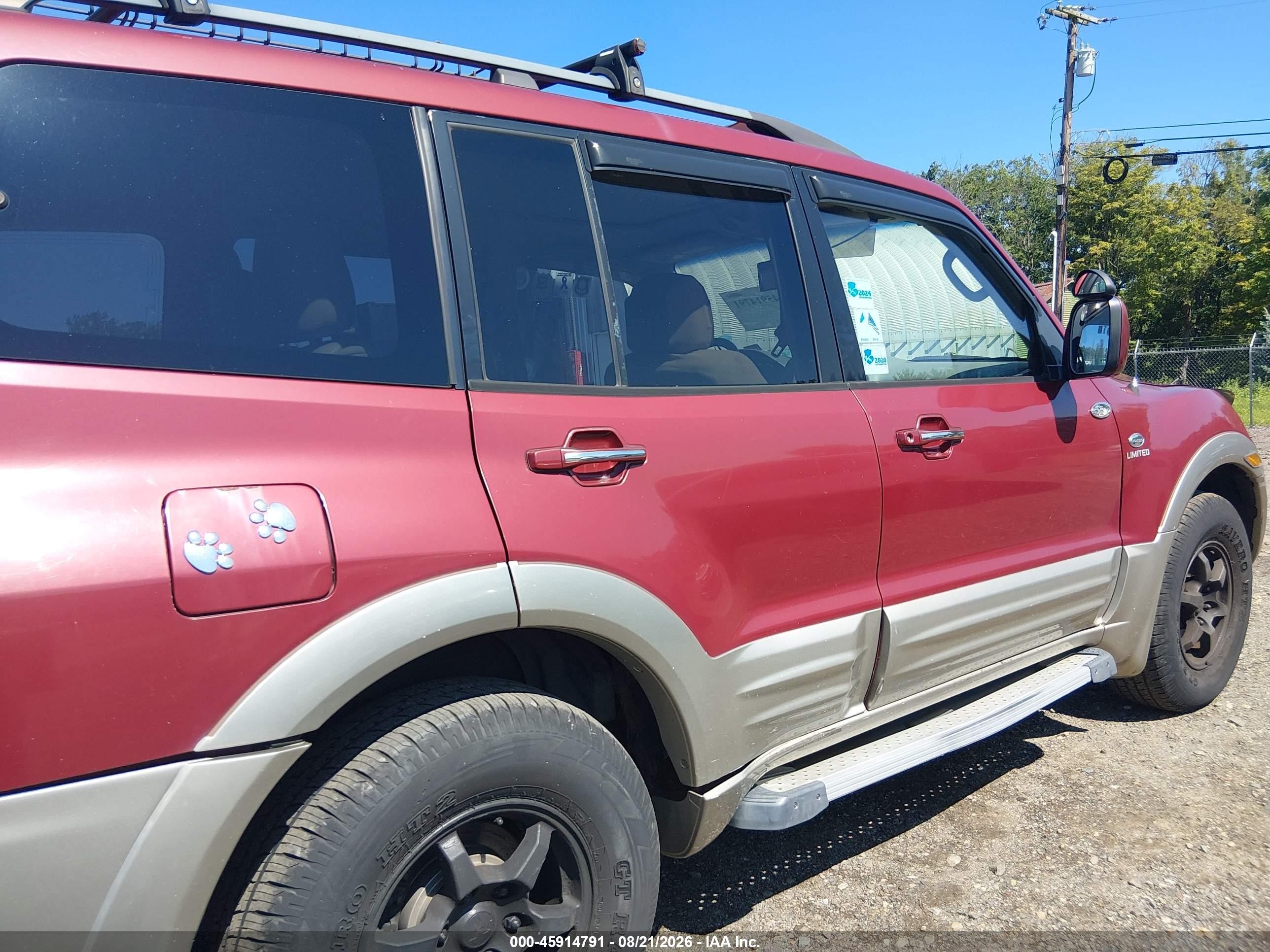 2002 Mitsubishi Montero Limited Red vin: JA4MW51R02J018029
