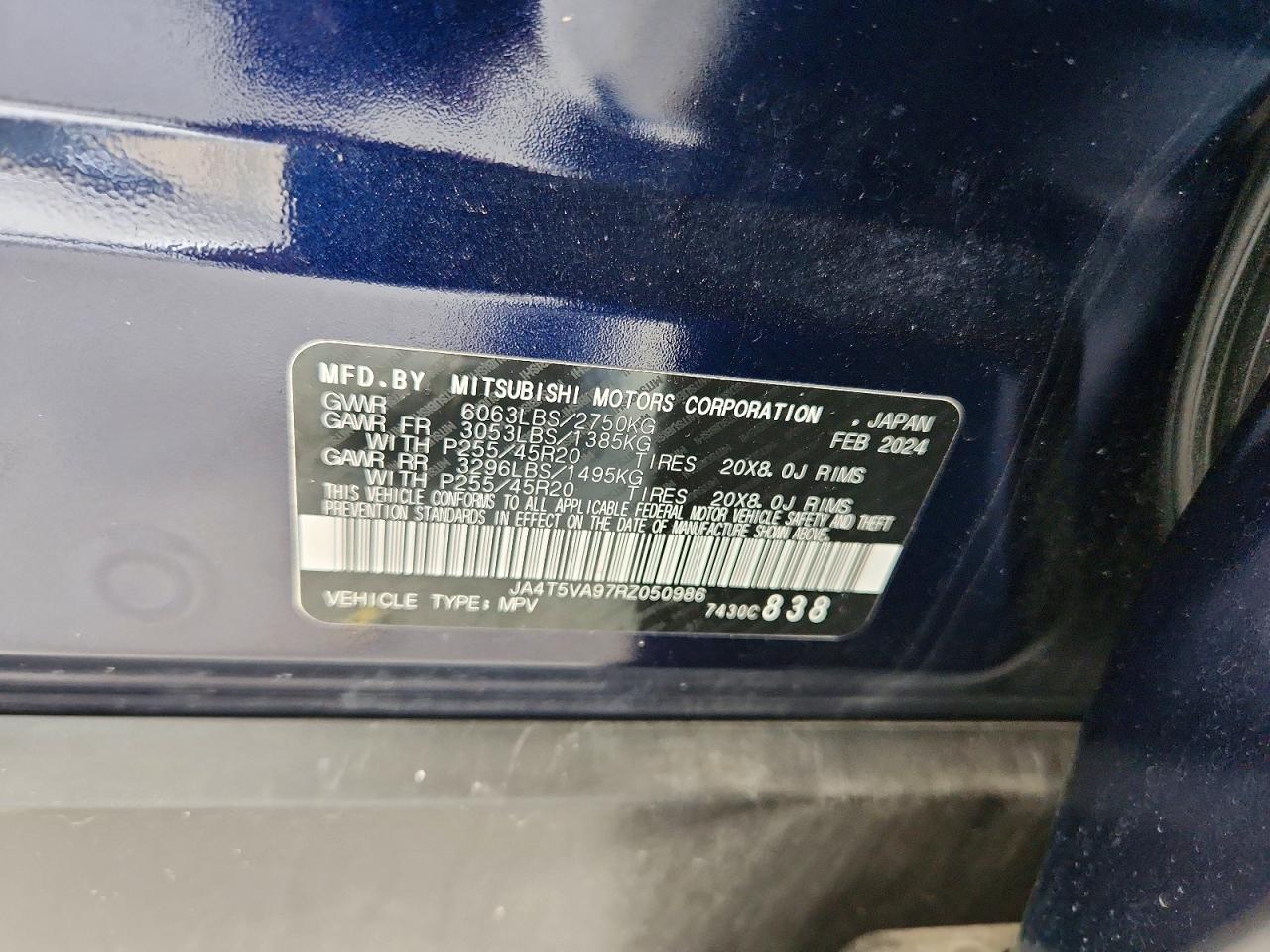 2024 Mitsubishi Outlander Se/ralliart Blue vin: JA4T5VA97RZ050986