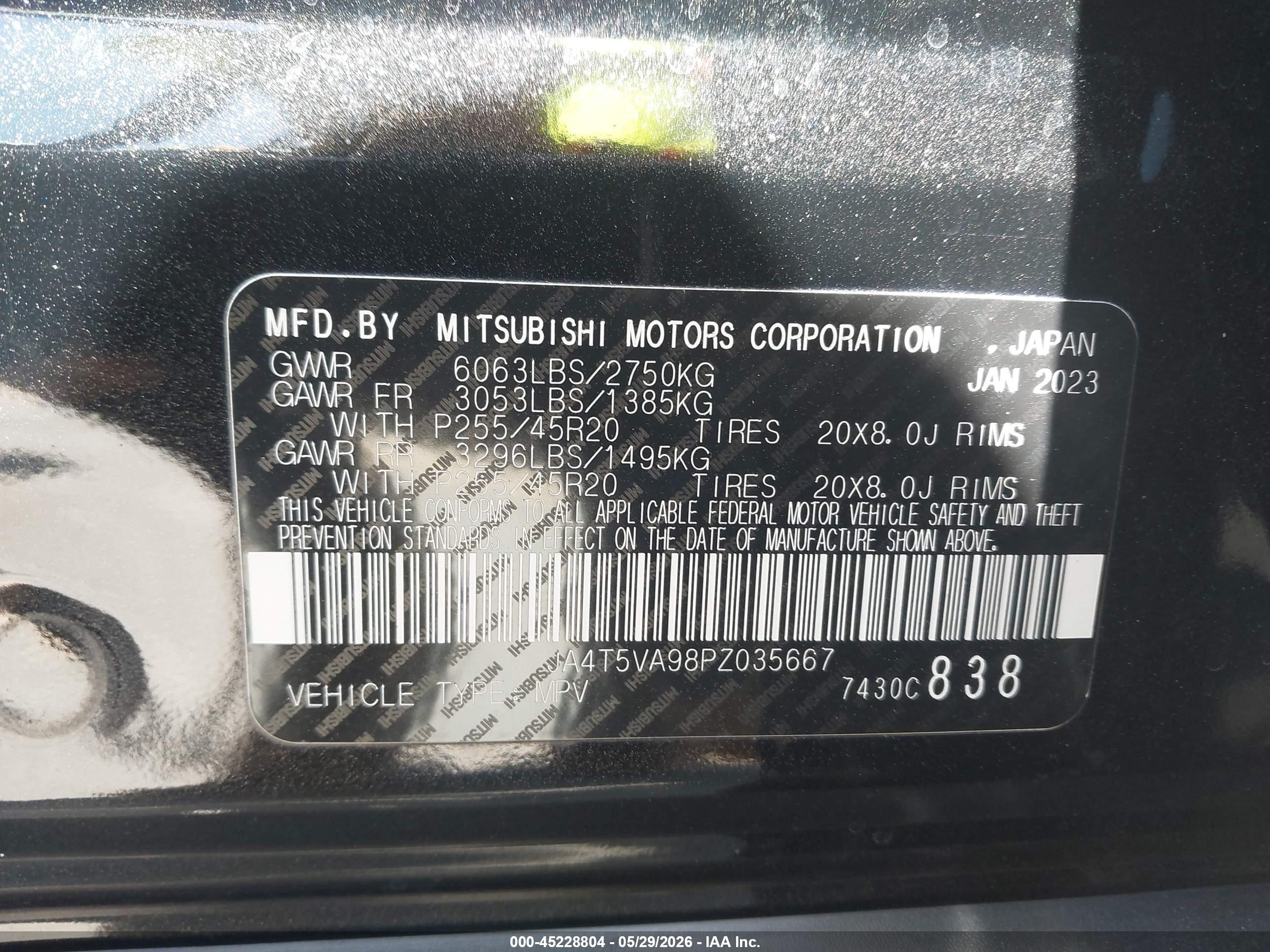 2023 Mitsubishi Outlander Phev 40th Anniversary S-awc Черный vin: JA4T5VA98PZ035667