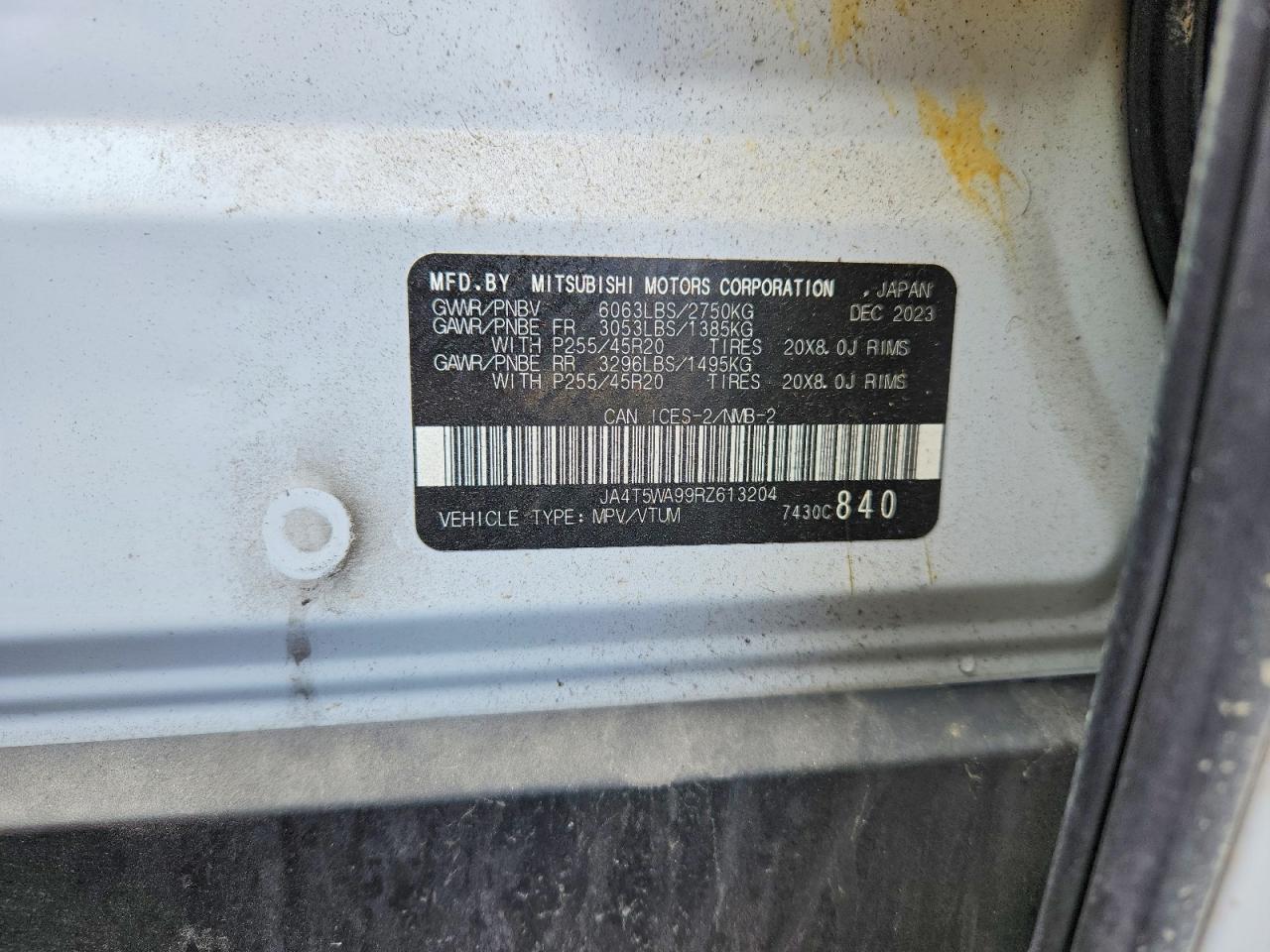 2024 Mitsubishi Outlander Sel White vin: JA4T5WA99RZ613204