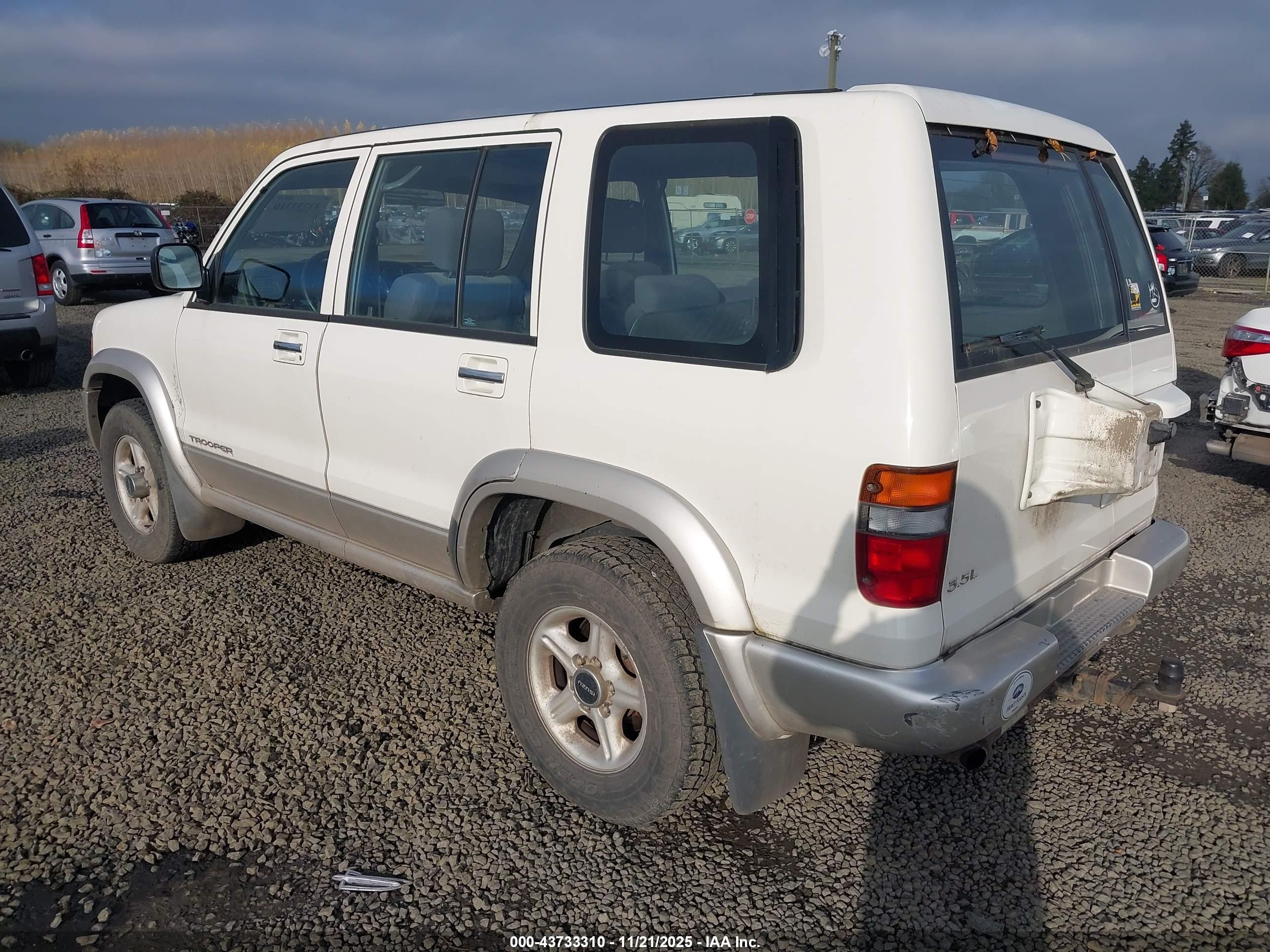 1999 Isuzu Trooper S White vin: JACDJ58X7X7918860