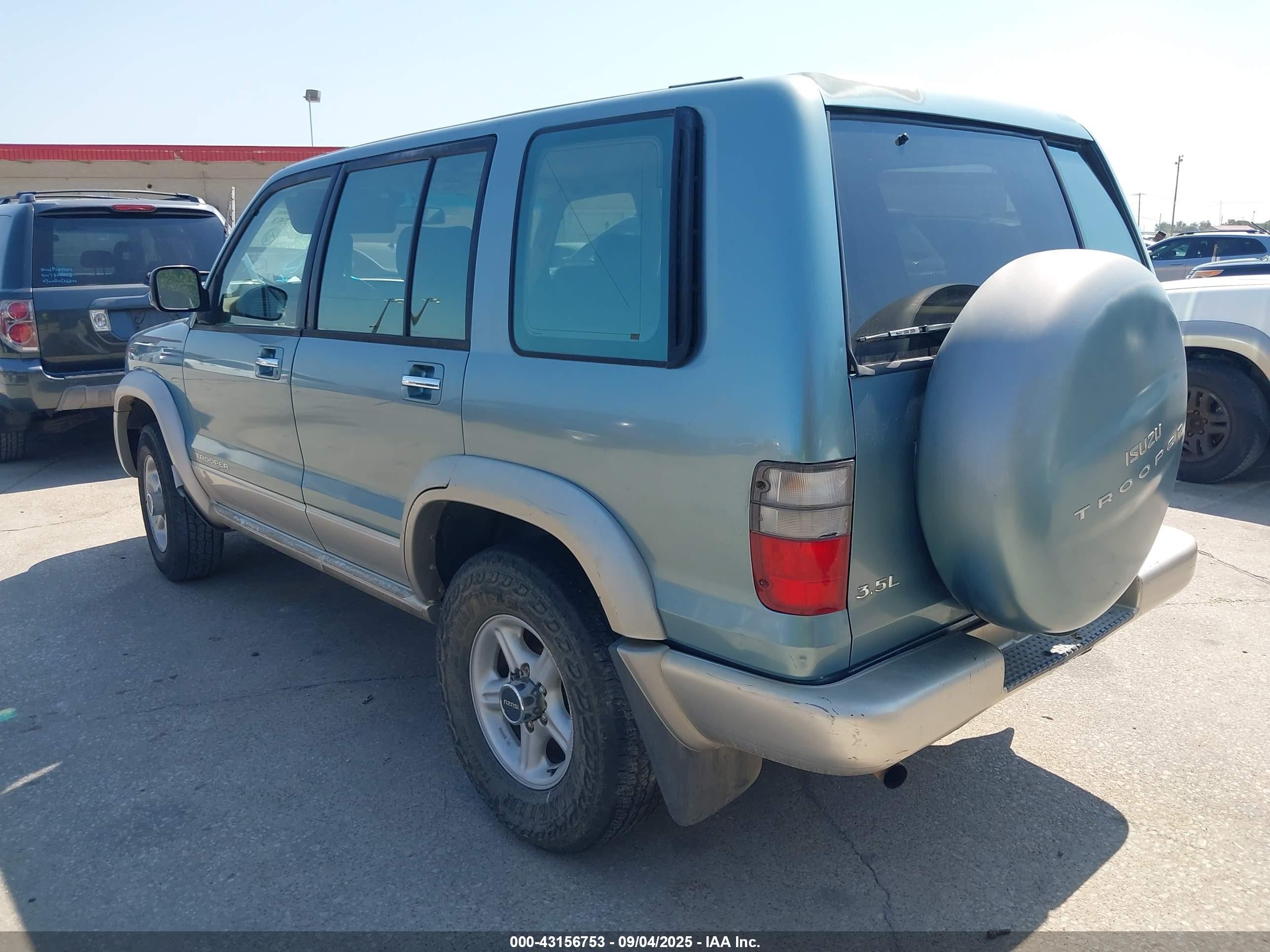 2002 Isuzu Trooper Limited/ls/s Blue vin: JACDS58X127J01504