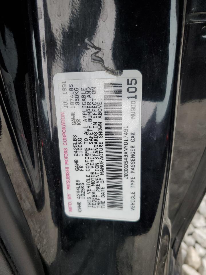 1992 Dodge Stealth Es Black vin: JB3XD54BXNY017491