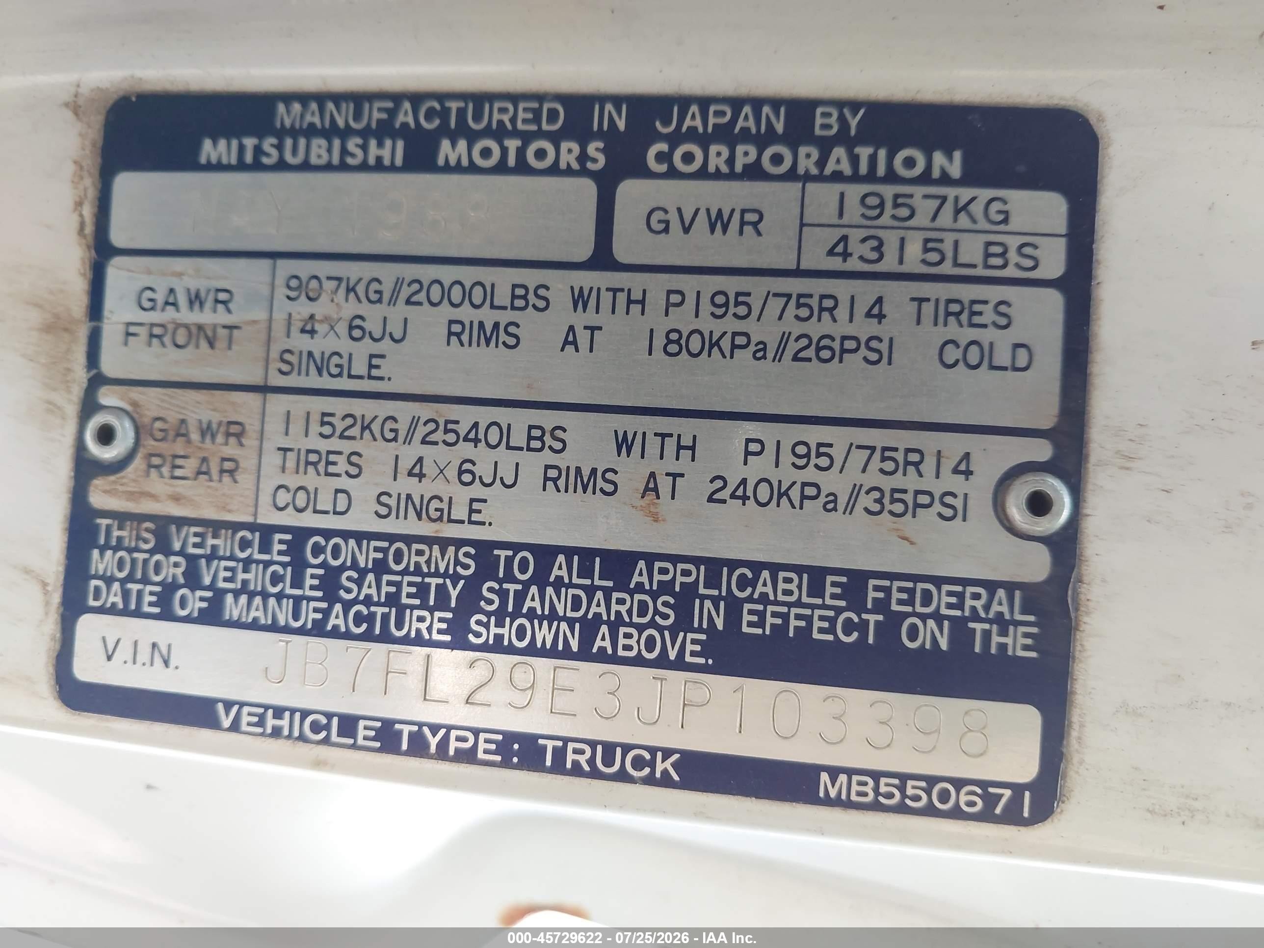 1988 Dodge Ram 50   White vin: JB7FL29E3JP103398