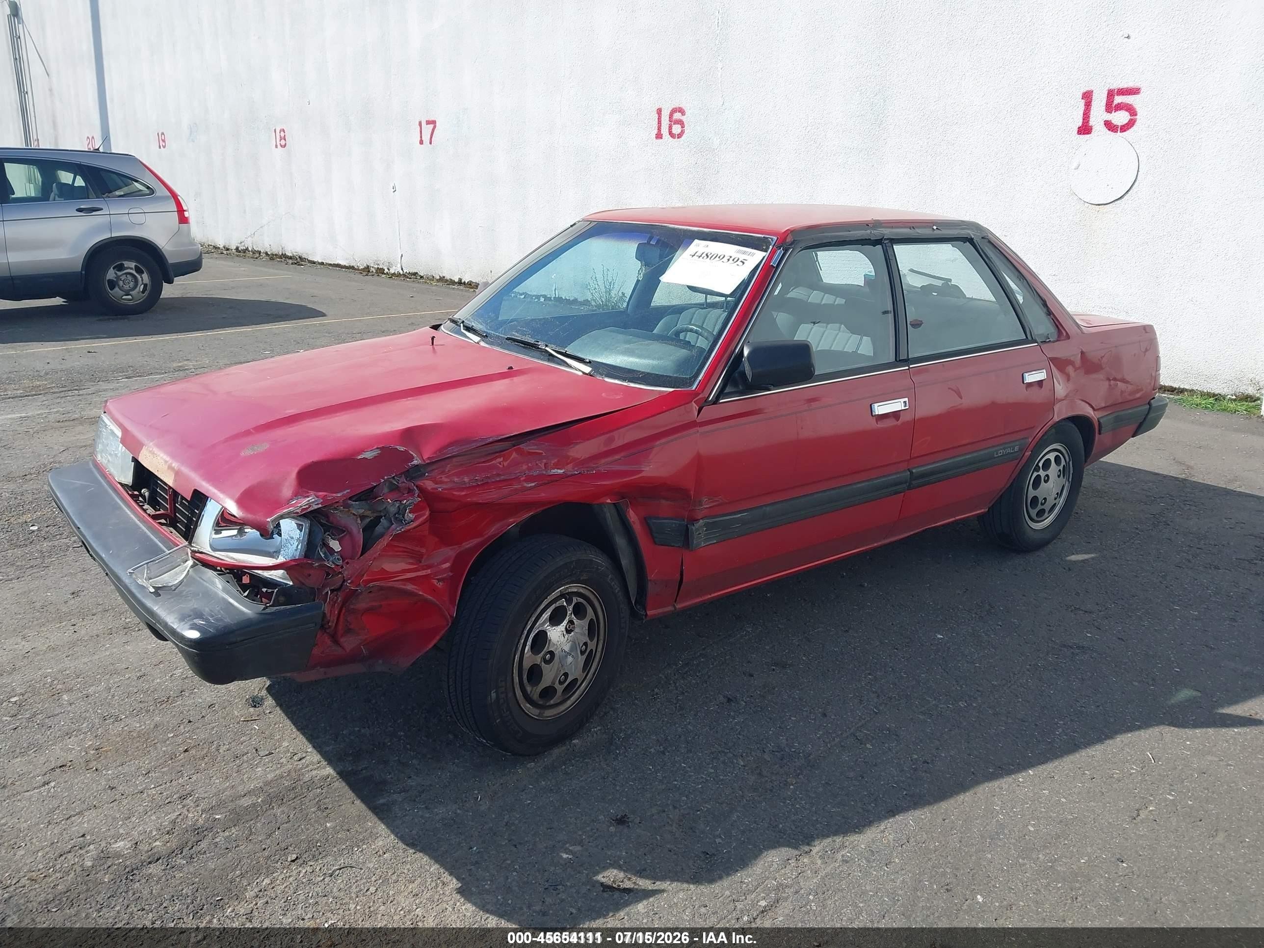 1991 Subaru Loyale   Red vin: JF1AC422XMB207450