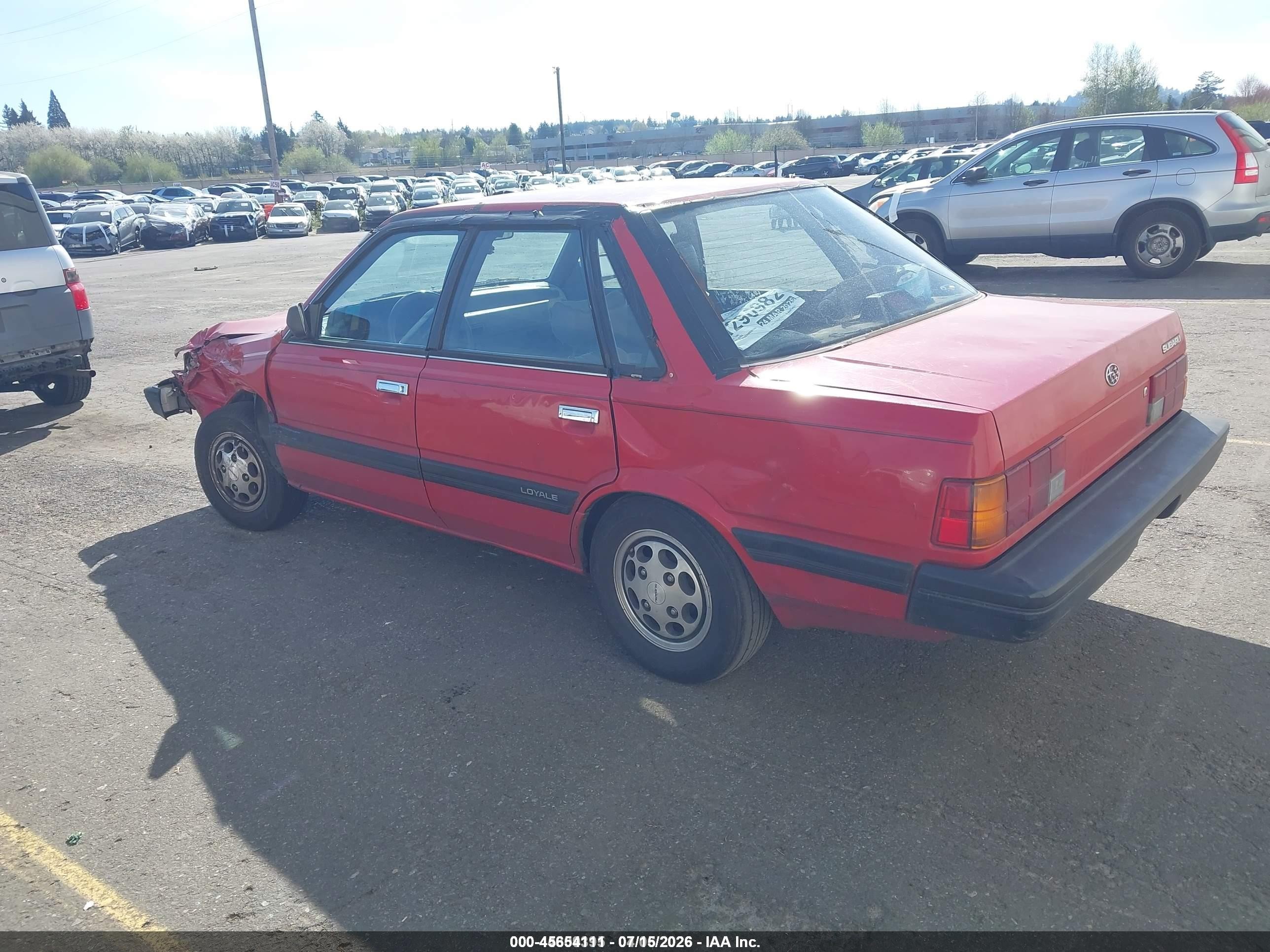 1991 Subaru Loyale   Red vin: JF1AC422XMB207450