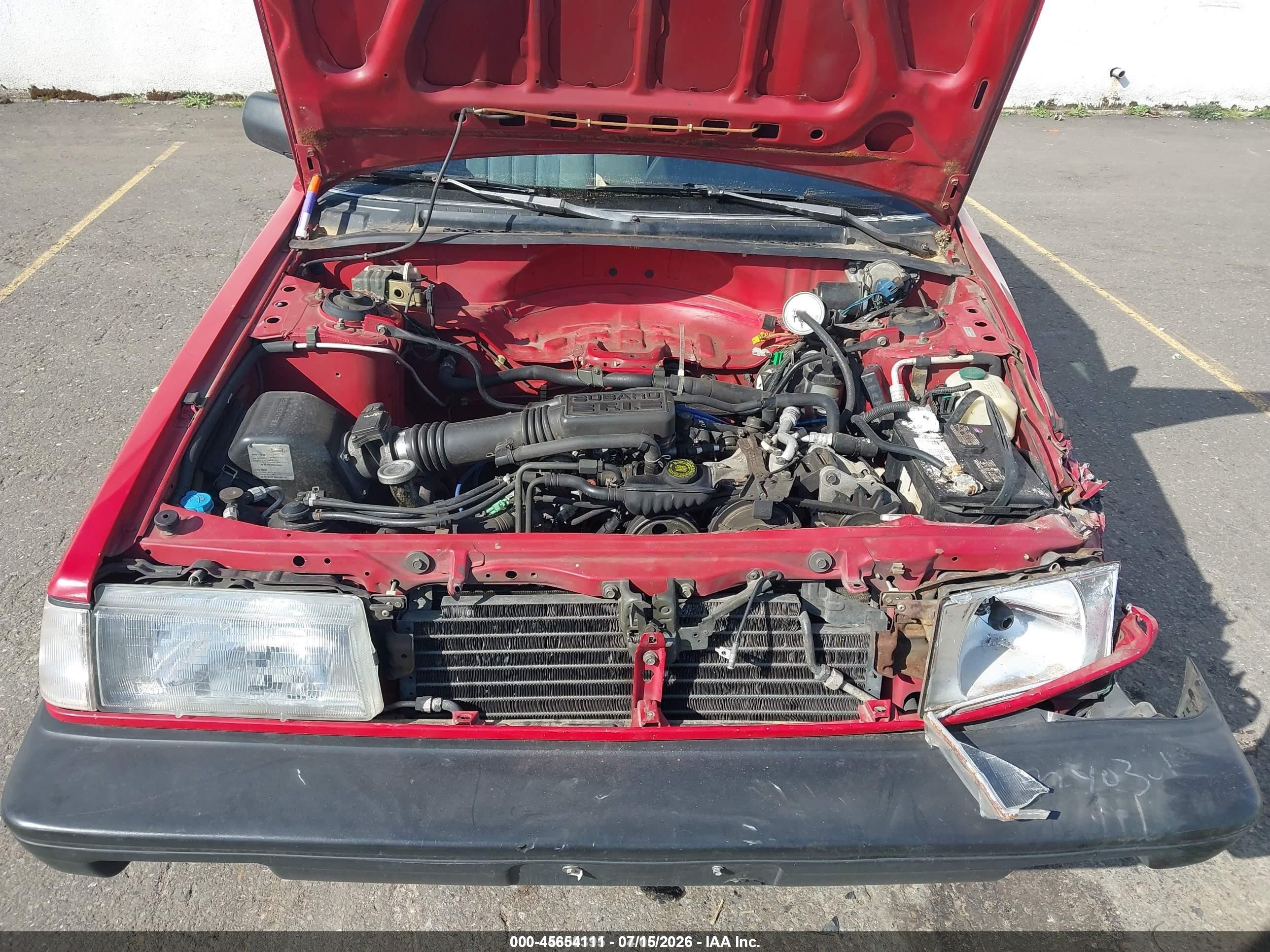 1991 Subaru Loyale   Red vin: JF1AC422XMB207450