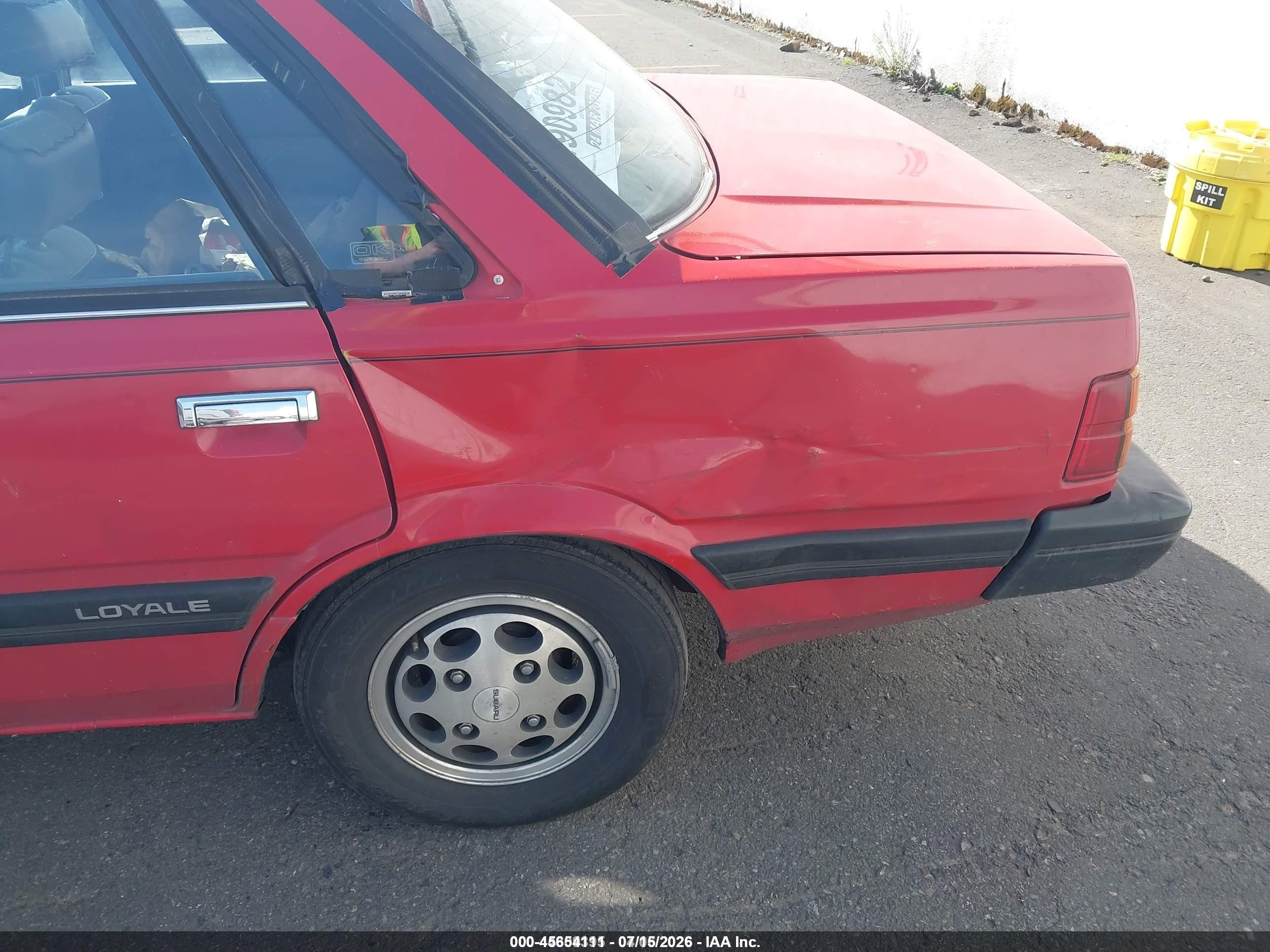 1991 Subaru Loyale   Red vin: JF1AC422XMB207450