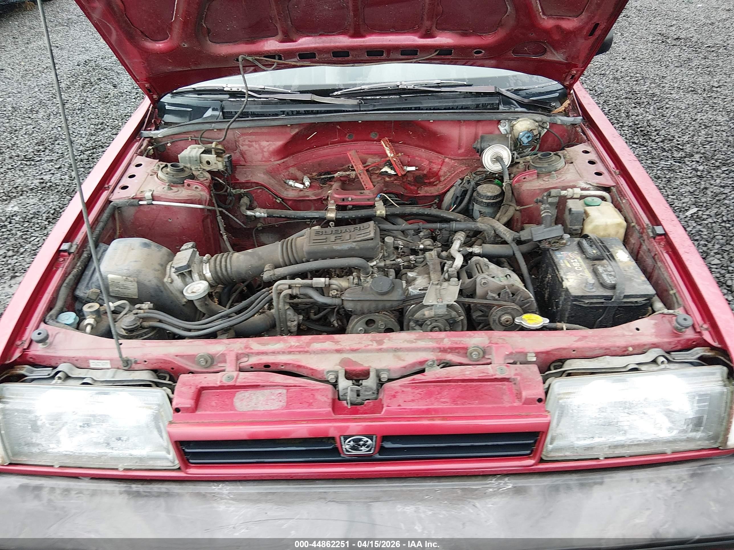 1989 Subaru Gl   Red vin: JF1AC43B6KC219505