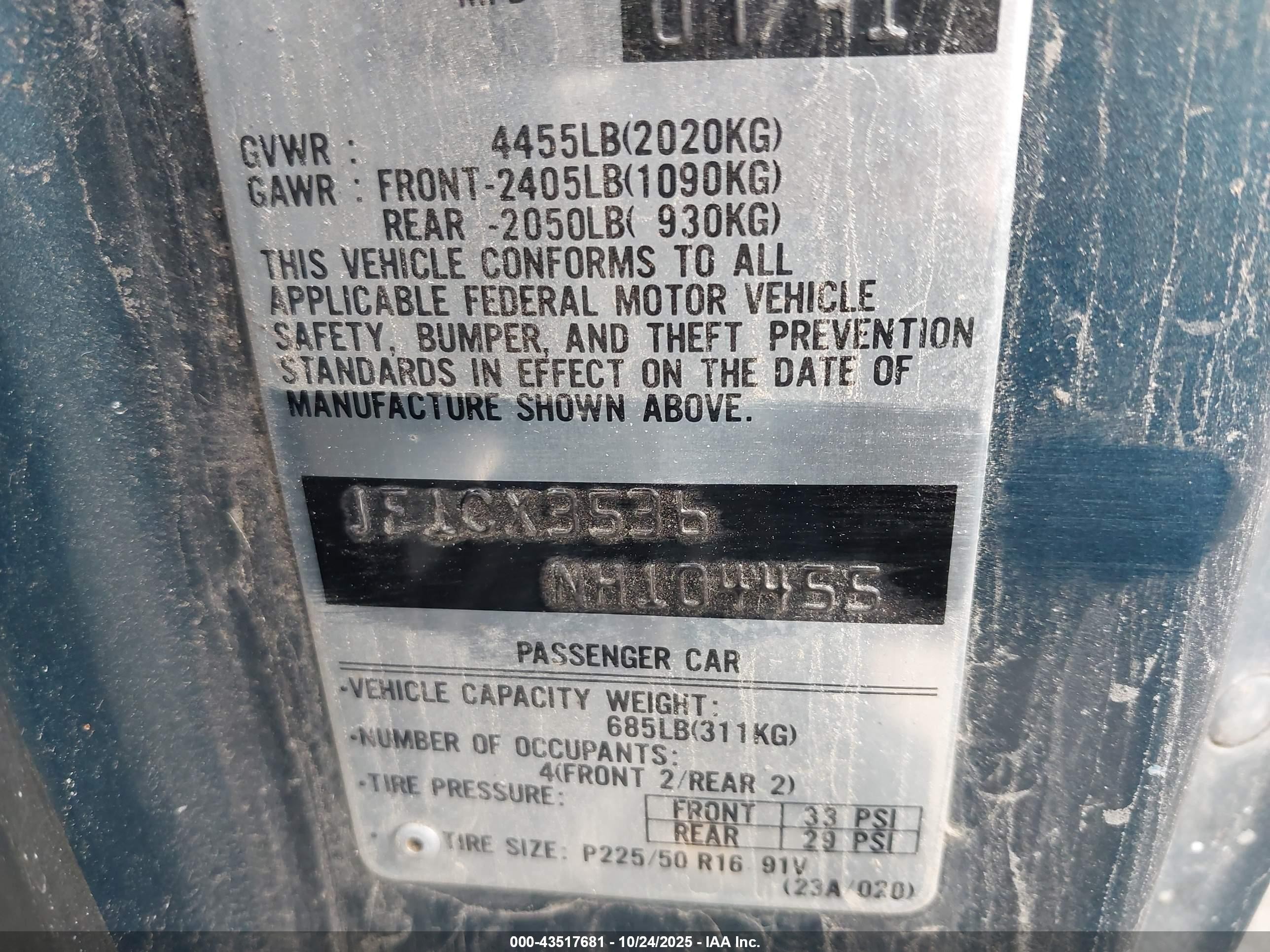 1992 Subaru Svx Lsl Green vin: JF1CX3536NH104455