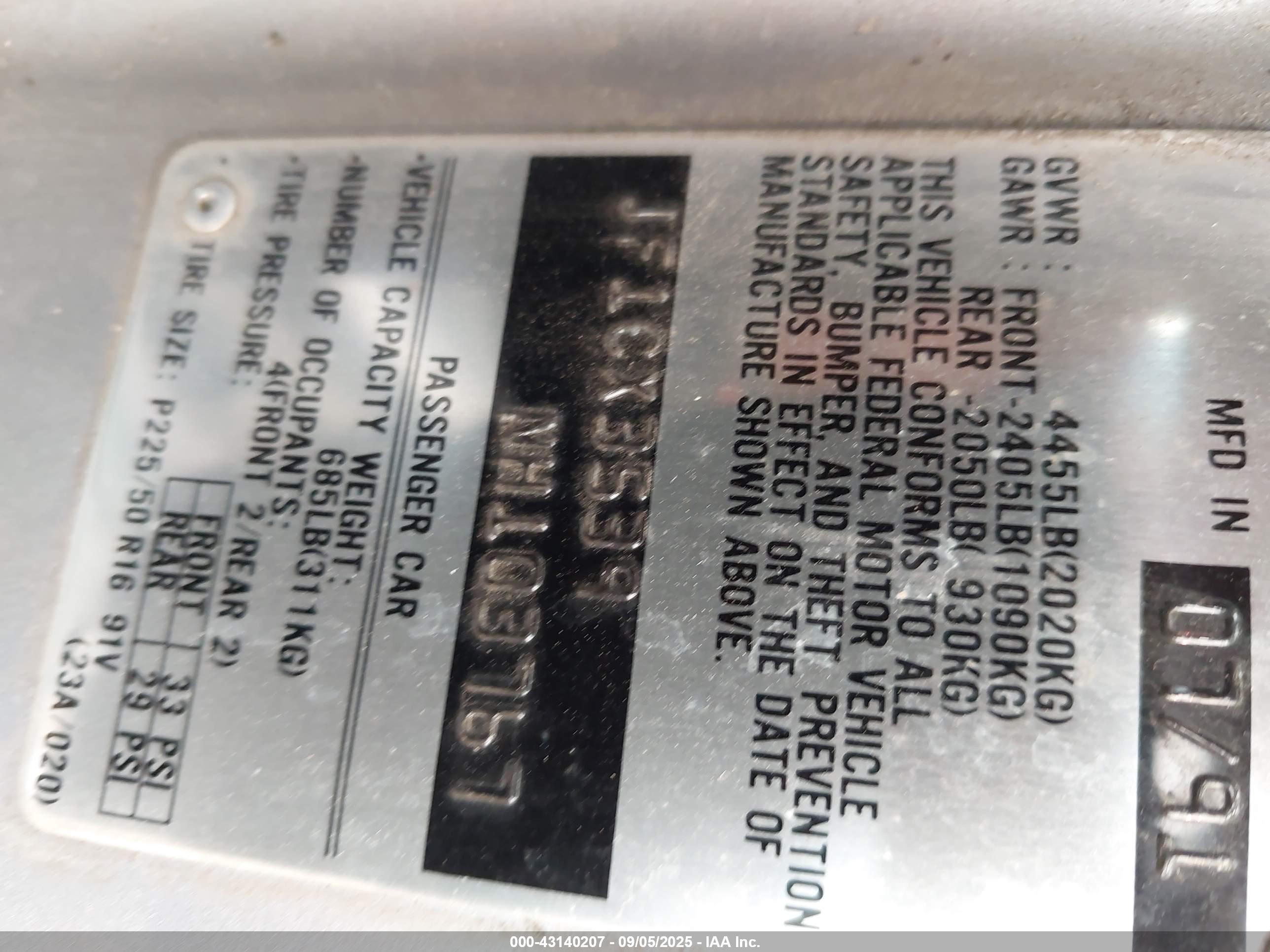 1992 Subaru Svx Lsl Silver vin: JF1CX3539NH103767