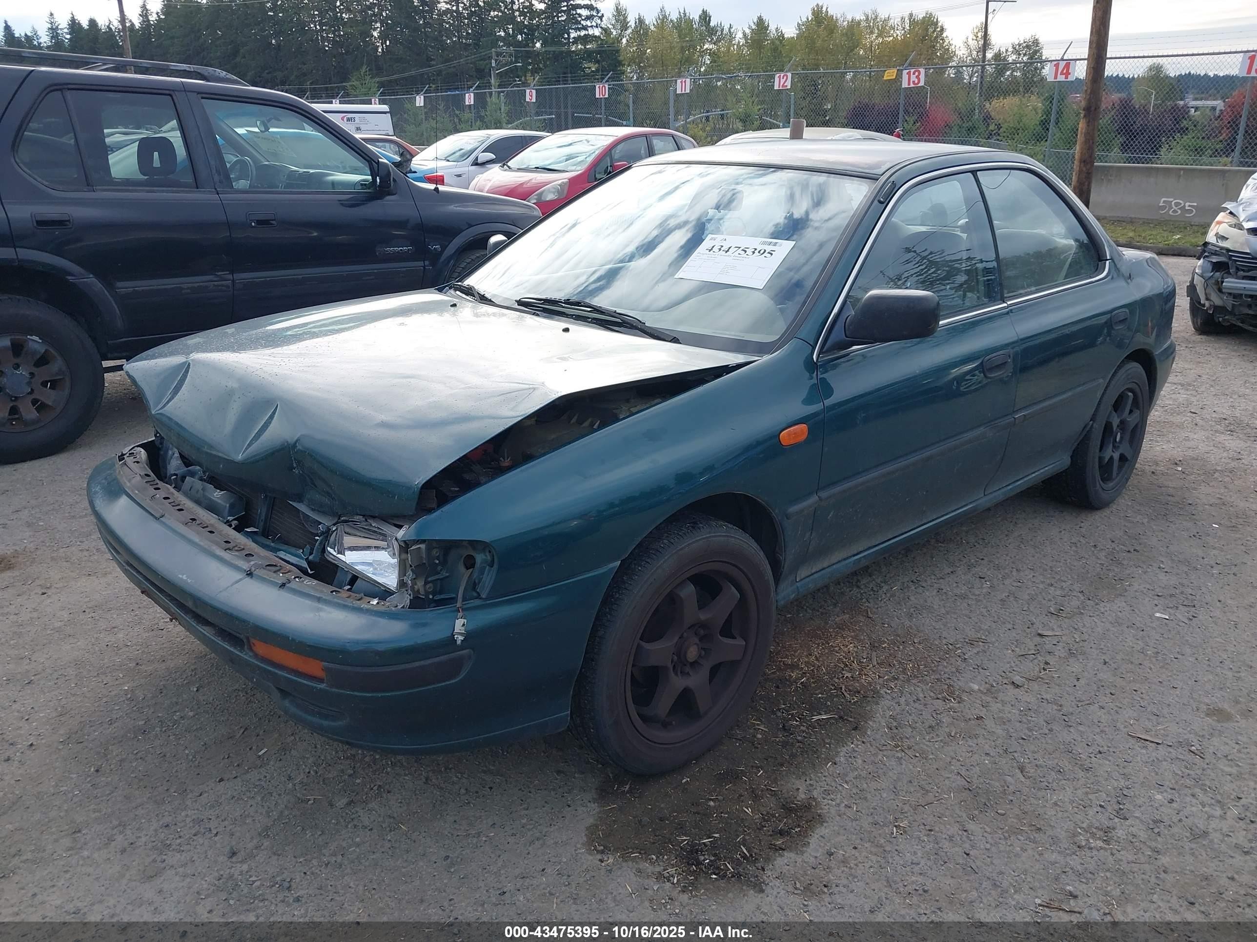 1993 Subaru Impreza L Plus Green vin: JF1GC2443PH522976