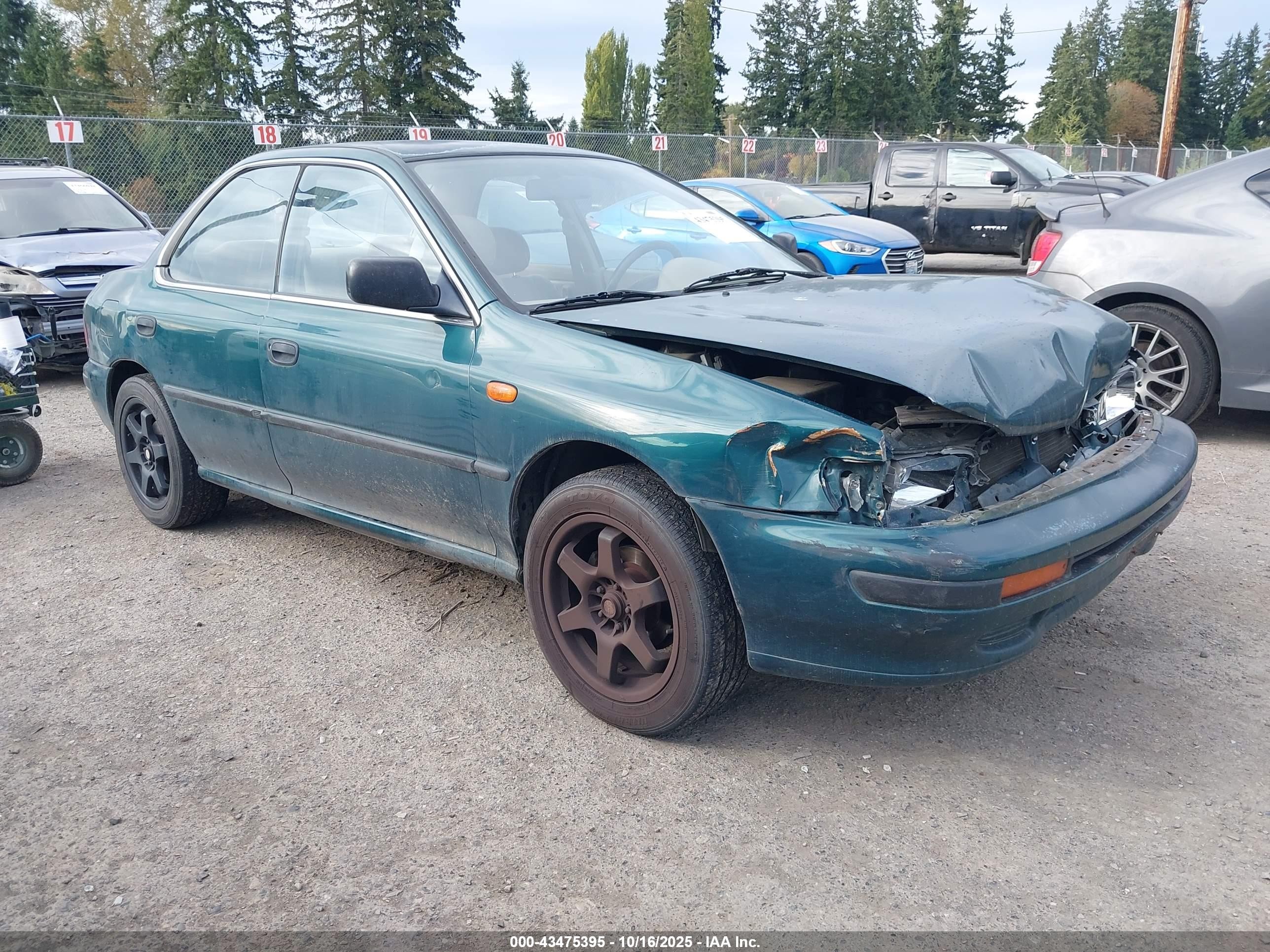 1993 Subaru Impreza L Plus Green vin: JF1GC2443PH522976