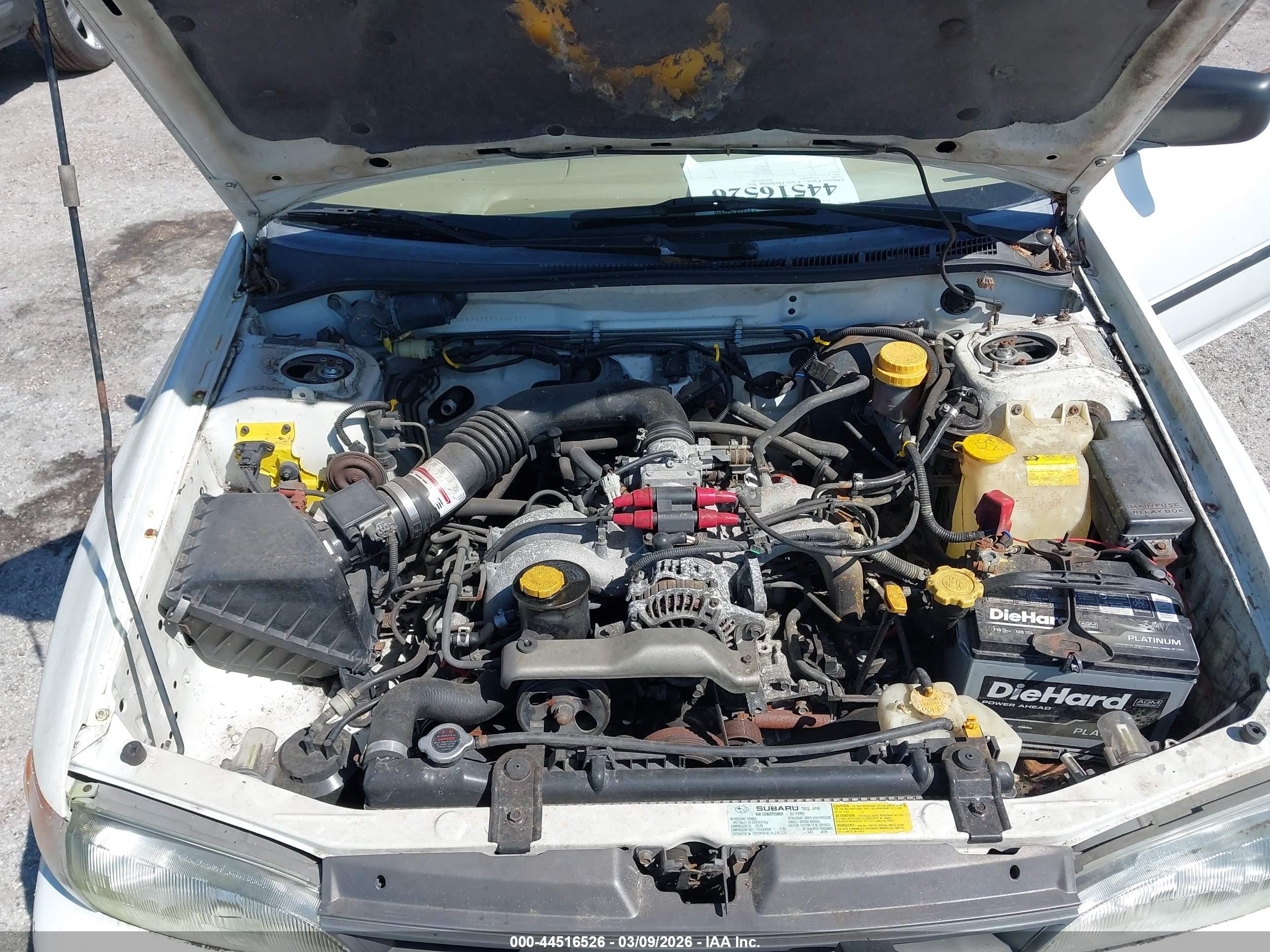 1996 Subaru Impreza L White vin: JF1GC4351TG510427