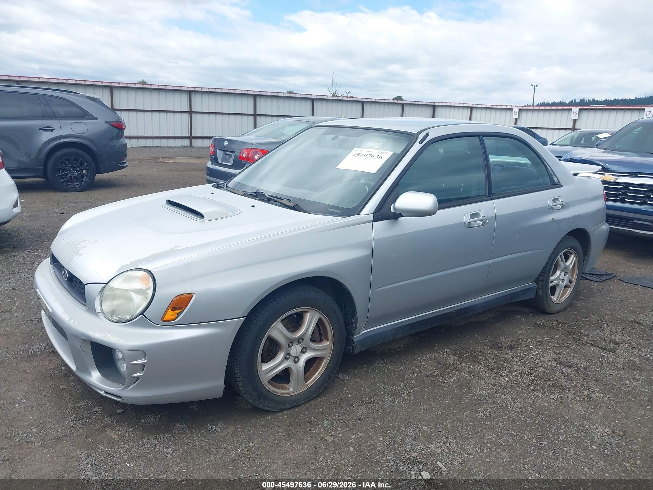 2002 Subaru Impreza Wrx Silver vin: JF1GD29602H519971