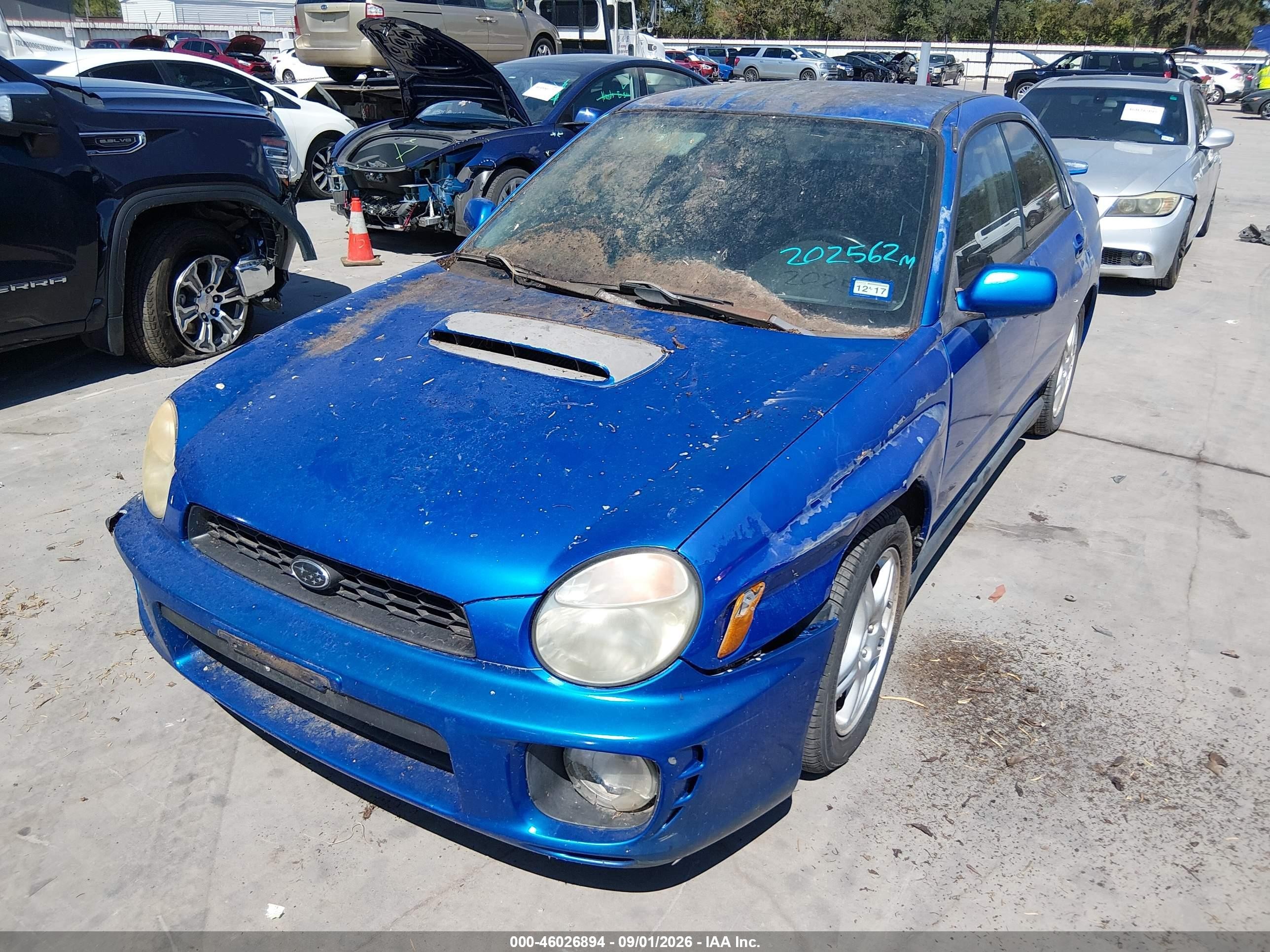 2002 Subaru Impreza Wrx Blue vin: JF1GD29612G529687
