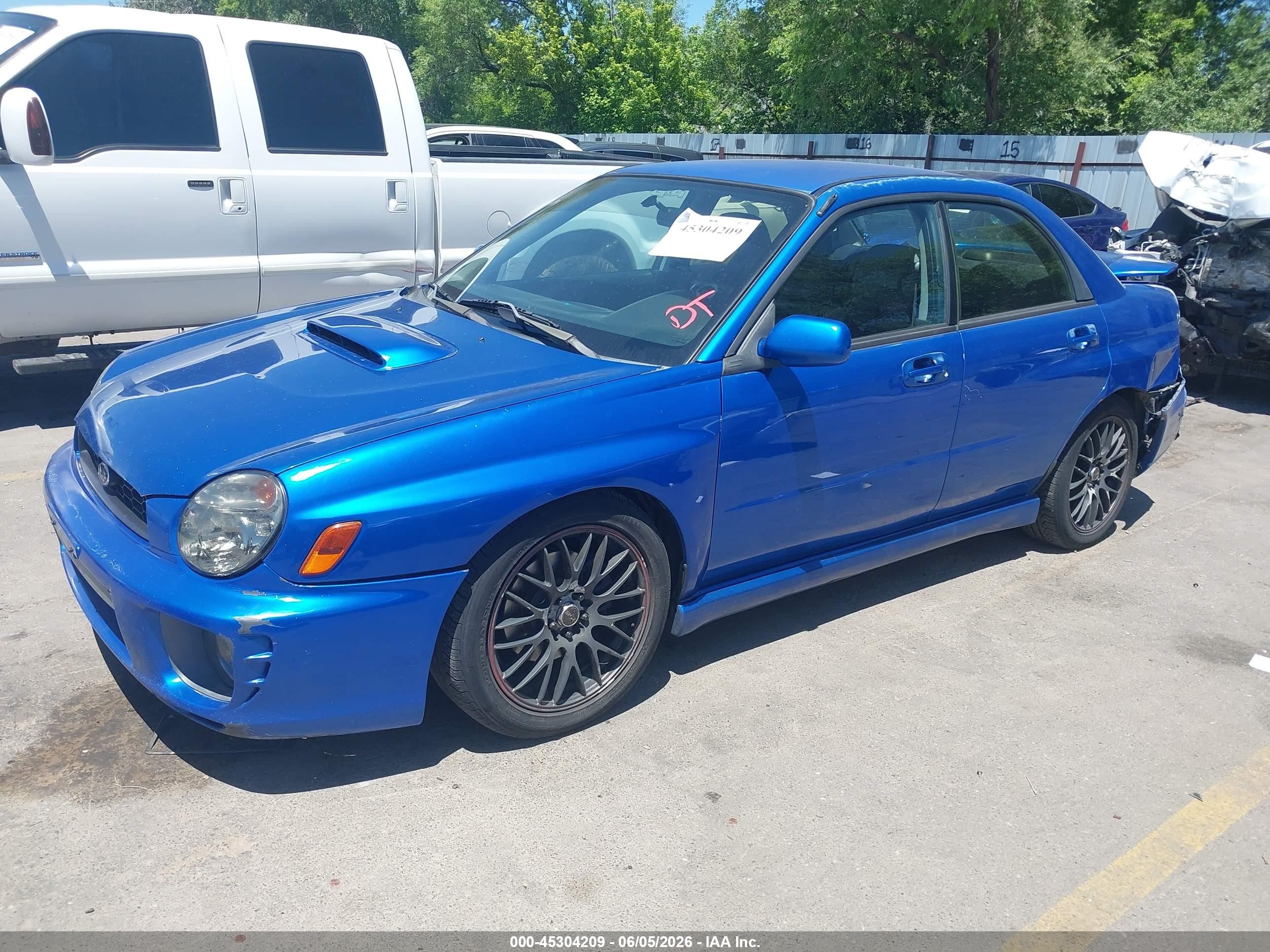 2003 Subaru Impreza Wrx Blue vin: JF1GD29633G511032