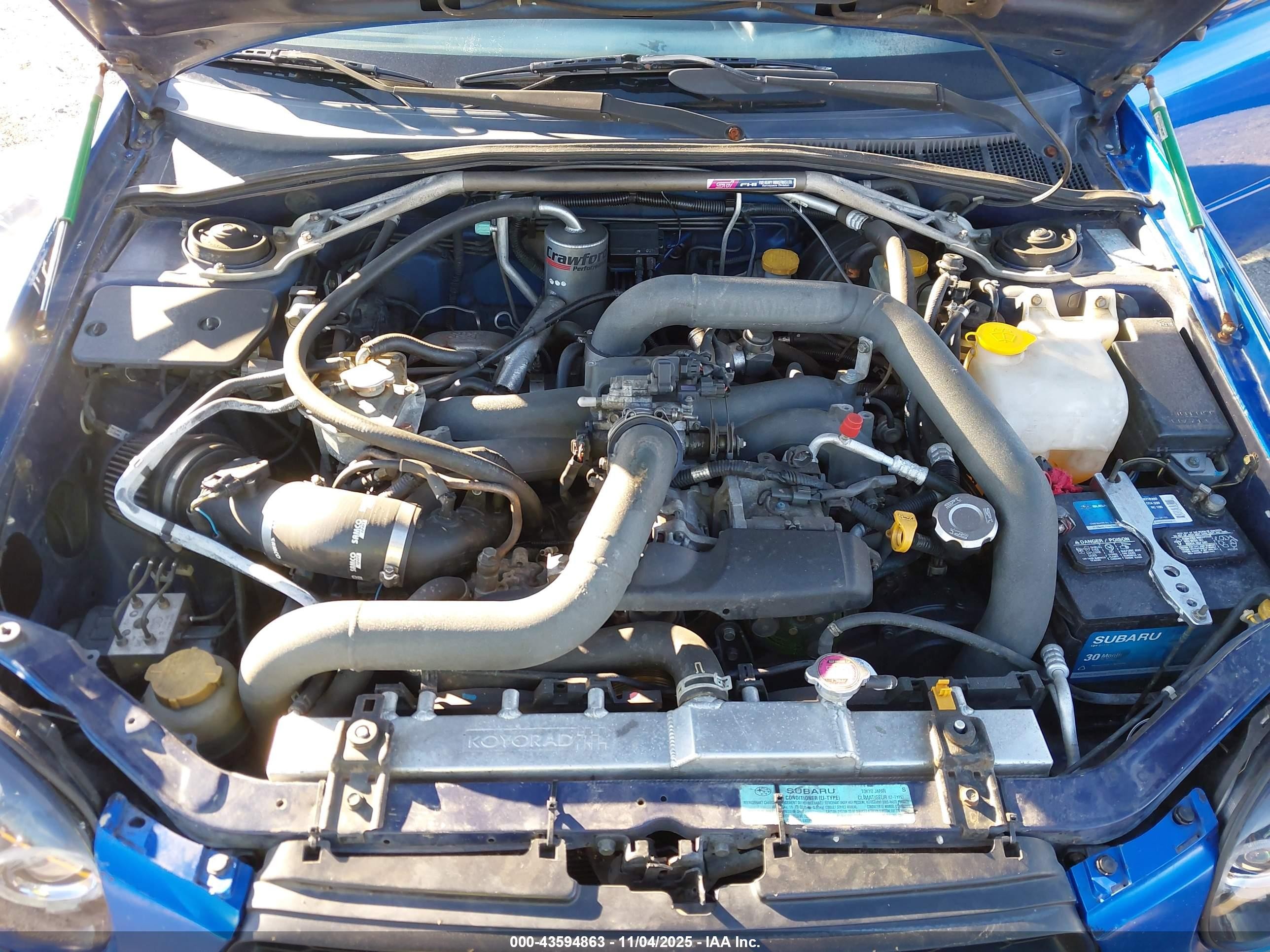 2002 Subaru Impreza Wrx Синий vin: JF1GD29652G514190