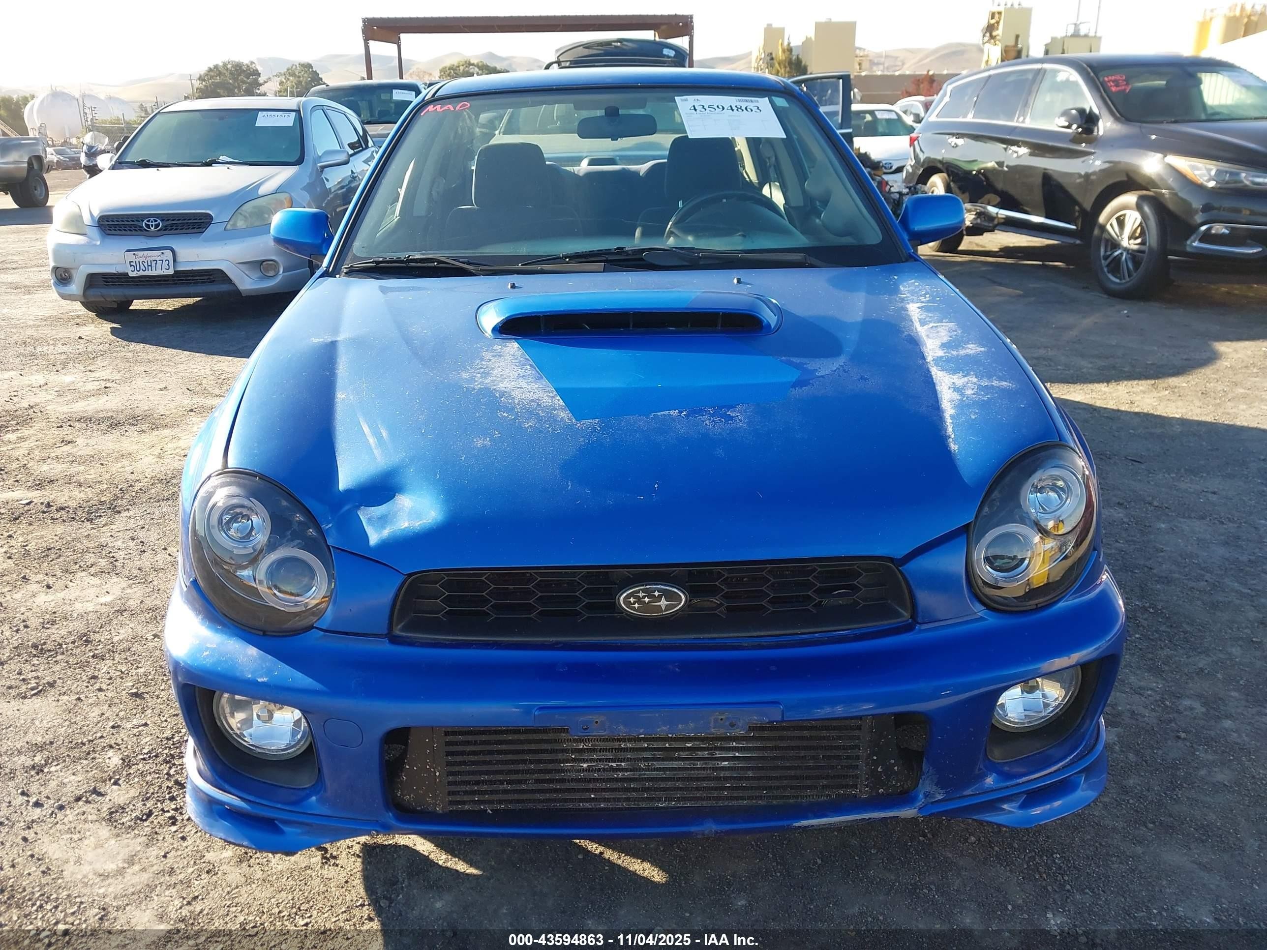 2002 Subaru Impreza Wrx Синий vin: JF1GD29652G514190