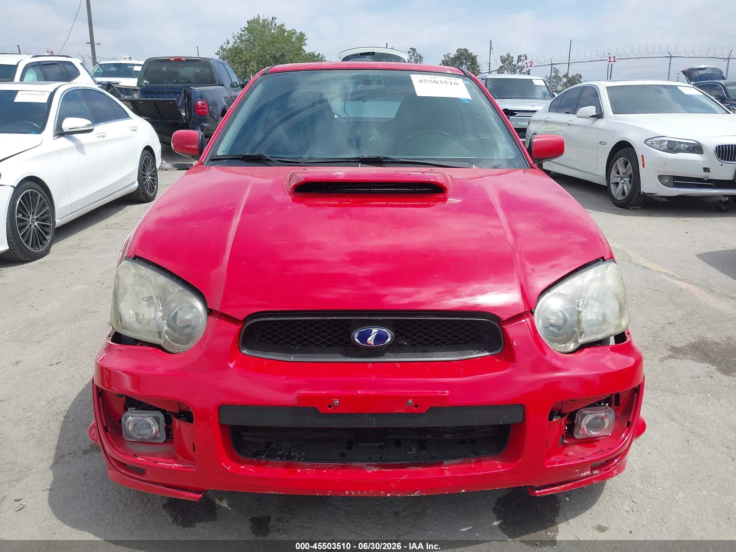 2004 Subaru Impreza Wrx Red vin: JF1GD29674G510676